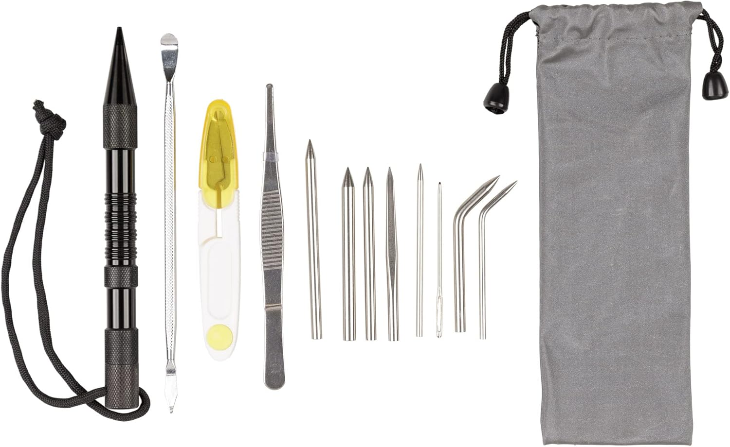 Paracord Planet 12 PC FID Set &ndash; Stainless Steel &ndash; Lacing Needles/Smoothing Tool/Stitching Set for Paracord Work - DIY image number 2
