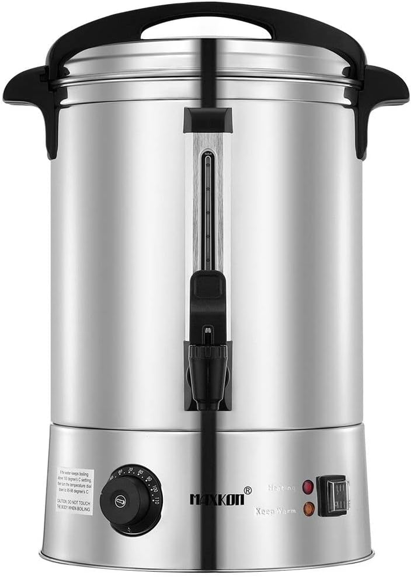 Maxkon 28L Hot Water Urn,2000W Stainless Steel Electric Hot Beverage Dispenser with Boil Dry Protection,Quick Brew Commercial Coffee Urns Percolator Electric for Gatherings