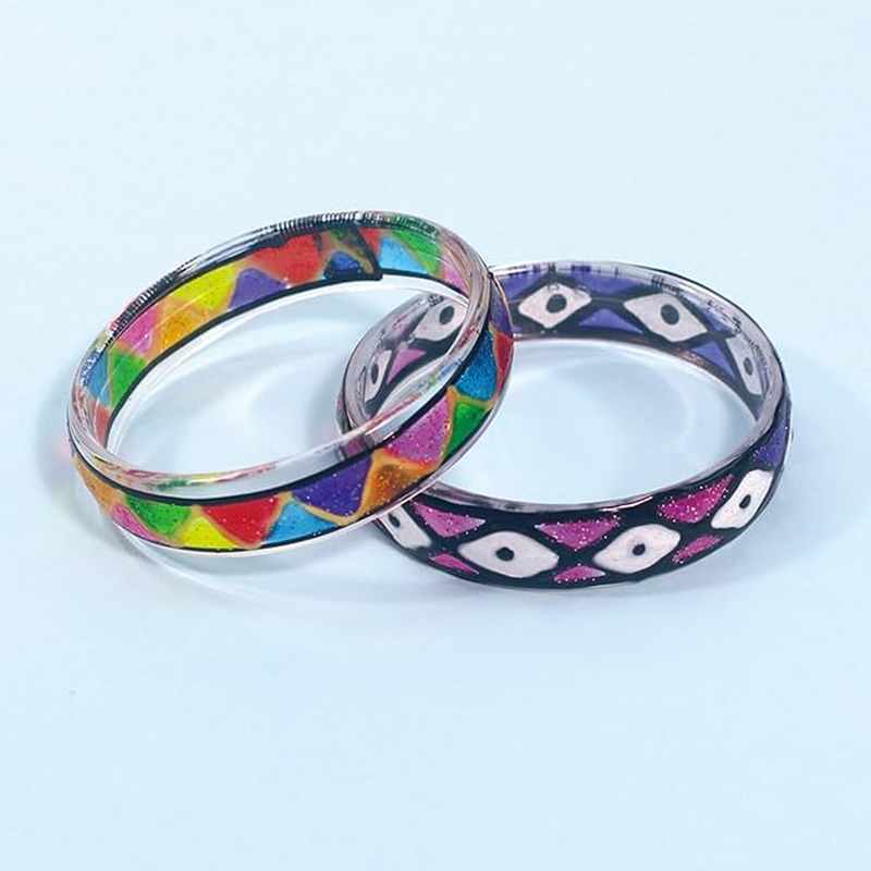 DIY Window Paint Art & Crafts, Kids Boys and Girls Drawing Jewelry Toys Making Kit Set, Colored Sparking Plactic Glitter Charms Bracelet Accessories Inspired Gifts Pack, Ideal Creative Activity Gift Easter Christmas Birthday Family Night (Trendy Jewelry Glass Deco) image number 2