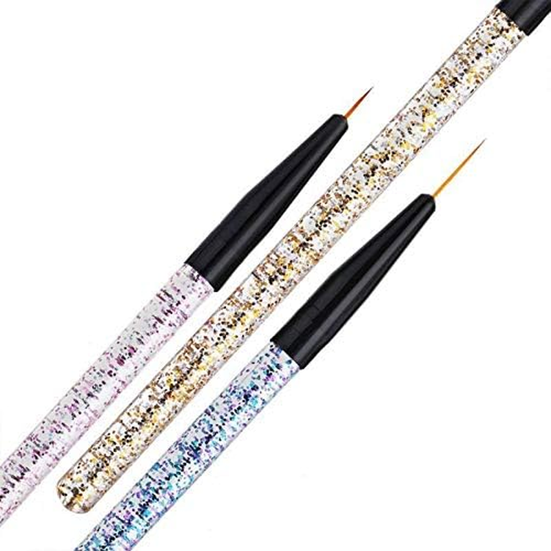 3Pcs Nail Art Painting Pen 3D Tips DIY Acrylic Brushes Drawing Flower Line Grid Manicure Tool 7/9/11Mm Zhengpingpai image number 1