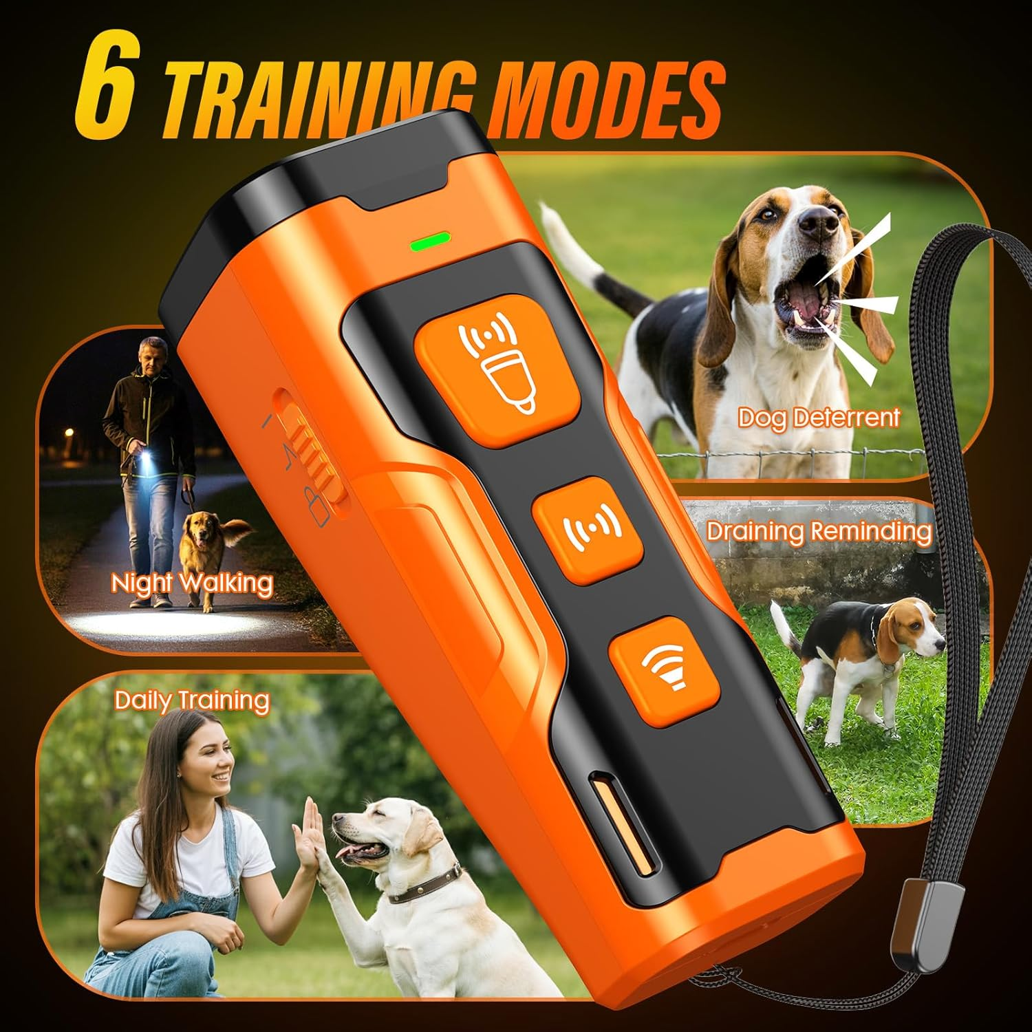 Dog Bark Deterrent Device, 3X Ultrasonic anti Barking, 6 Training Modes 23 FT Range Barks No More Indoors Outdoors Behavior Correct Safe & Humane Rechargeable Compact Bark Control for Dogs image number 5