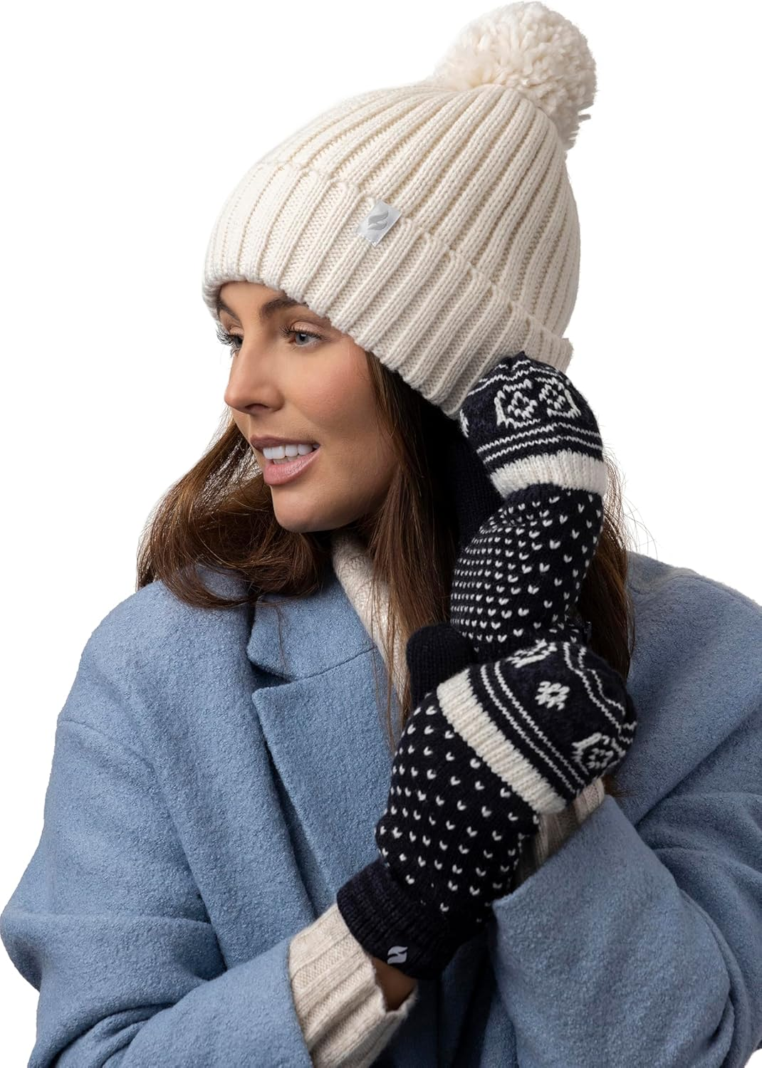 HEAT HOLDERS - Womens Knitted Style Fleece Lined Warm Thermal Winter Beanie Hat image number 5