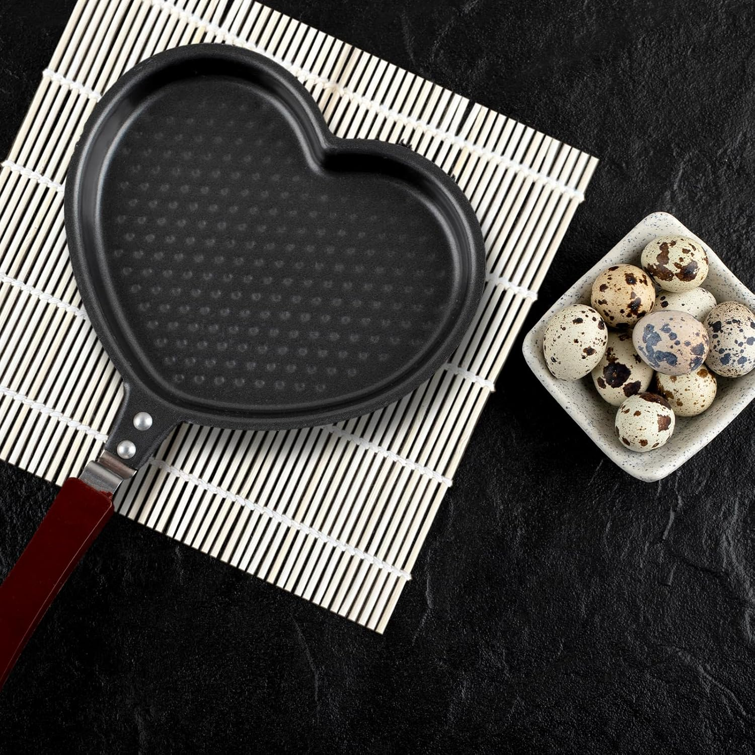 TEAONE Sushi Mats, 2 PCS Non Stick Bamboo Sushi Roller for Home Sushi Making (24 X 24Cm/9.44 X 9.44In) image number 4