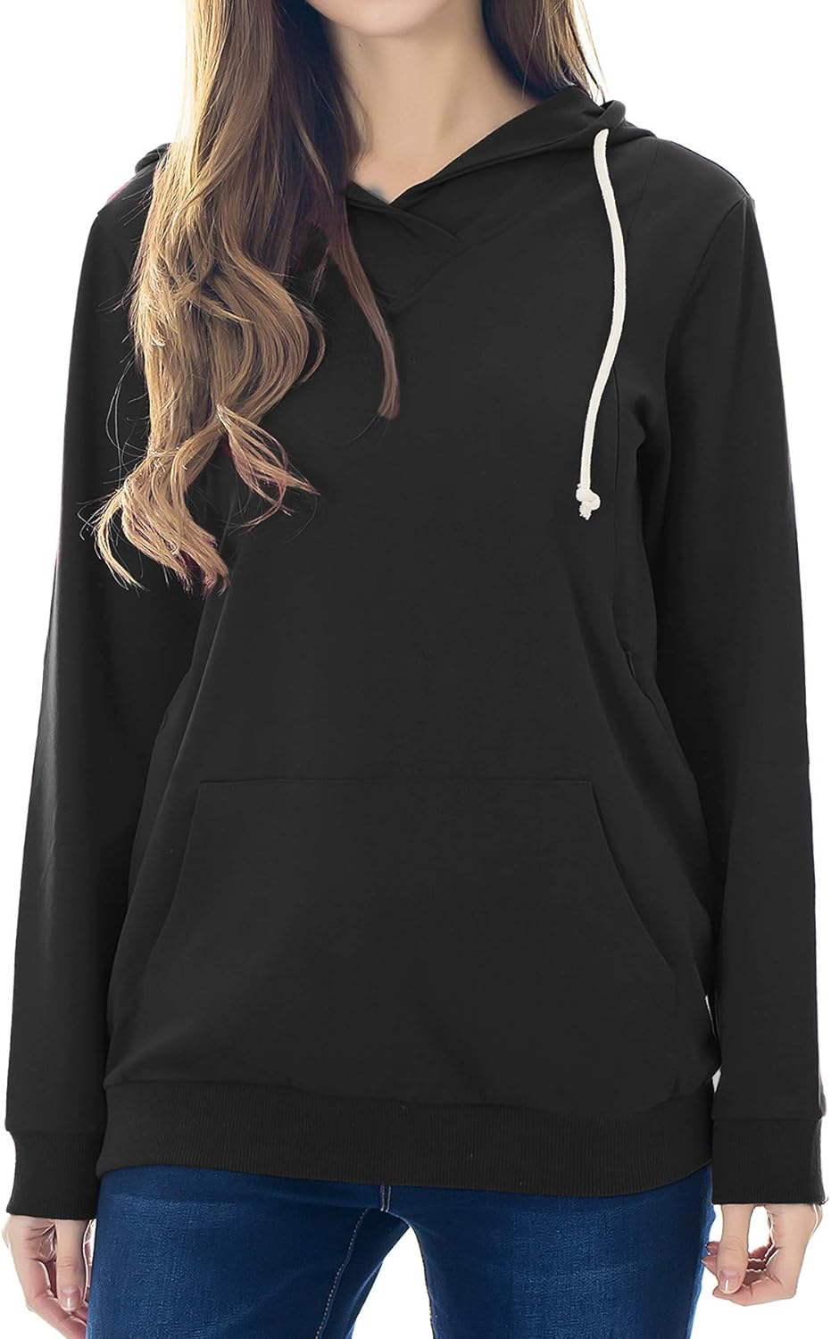 Smallshow Maternity Nursing Hoodies Women&rsquo;S Long Sleeve Breastfeeding Sweatshirt