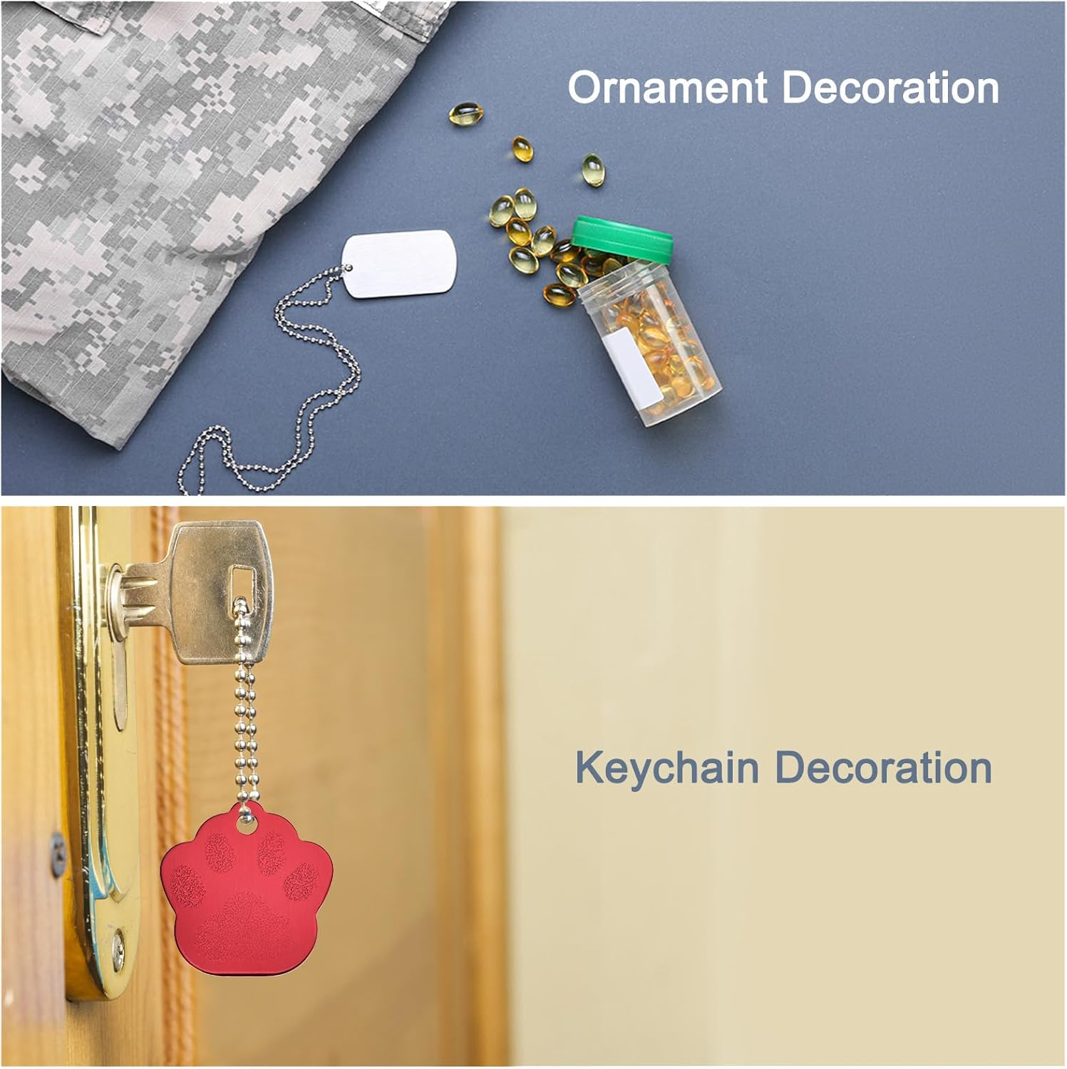 Uxcell Metal Dog'S Paw Tags Stamping,Silver Blank Dog Tags DIY Engraving Blank Tags Aluminium for Pet Dog ID Tags,Pendant Decoration,Craft Tags,Pack of 15 image number 1