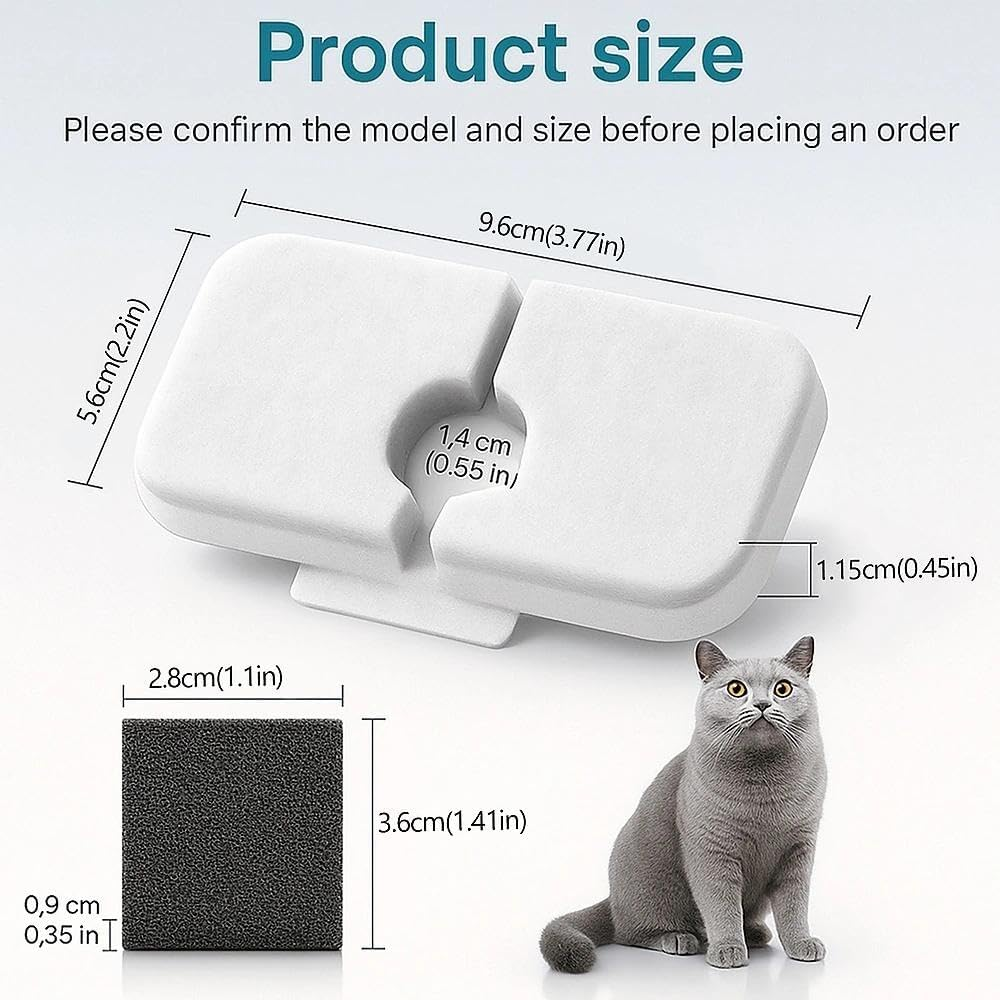 Unron 12-Pet Filter Multi-Pack, Compatible with PETLIBRO PLWF005/115/105 Cat Fountain Systems image number 5