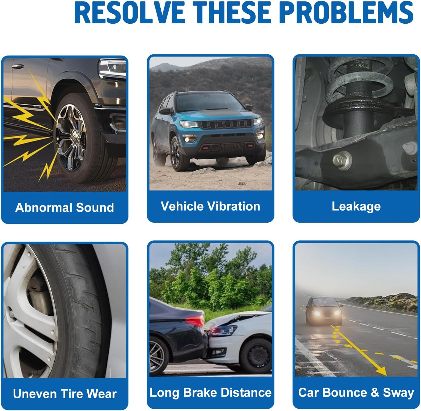 KLV Rear Left Right Shock Absorber Compatible with 2011-2016 Can-Am Commander 800/800R 4X4 BR 1000 DPS STD XT 4X4 BR 2Pcs image number 2