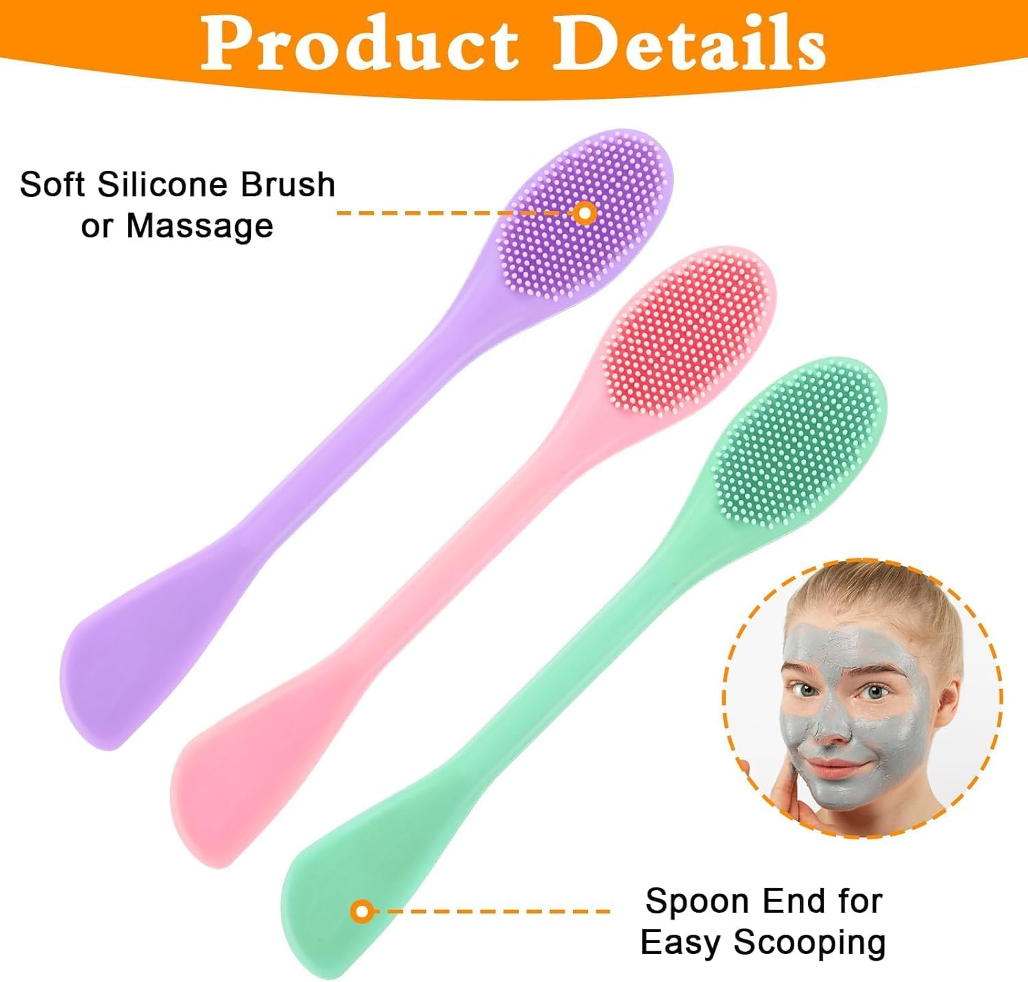 2-In-1 Cat Paw Silicone Face Scrubber, 3Pcs Face Masks Skincare Brush, Facial Cleansing Brush Set, Silicone Face Cleaning Brush Set image number 2