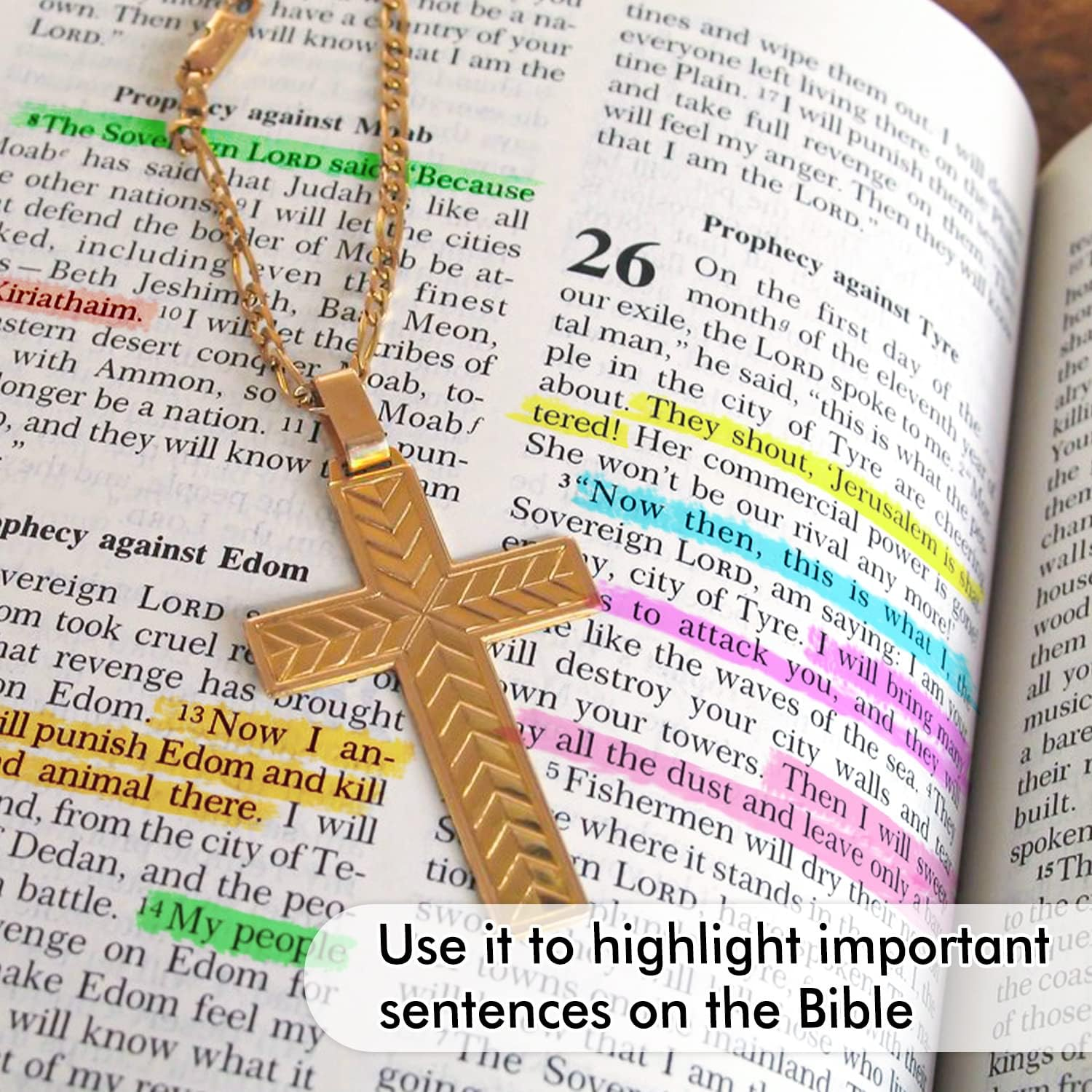 Feela Bible Highlighters, 8 Assorted Colours Gel Highlighters, No Bleed Dry Highlighter Marker Pens Study Kit, Great for Journaling, Highlighting and Studying image number 2