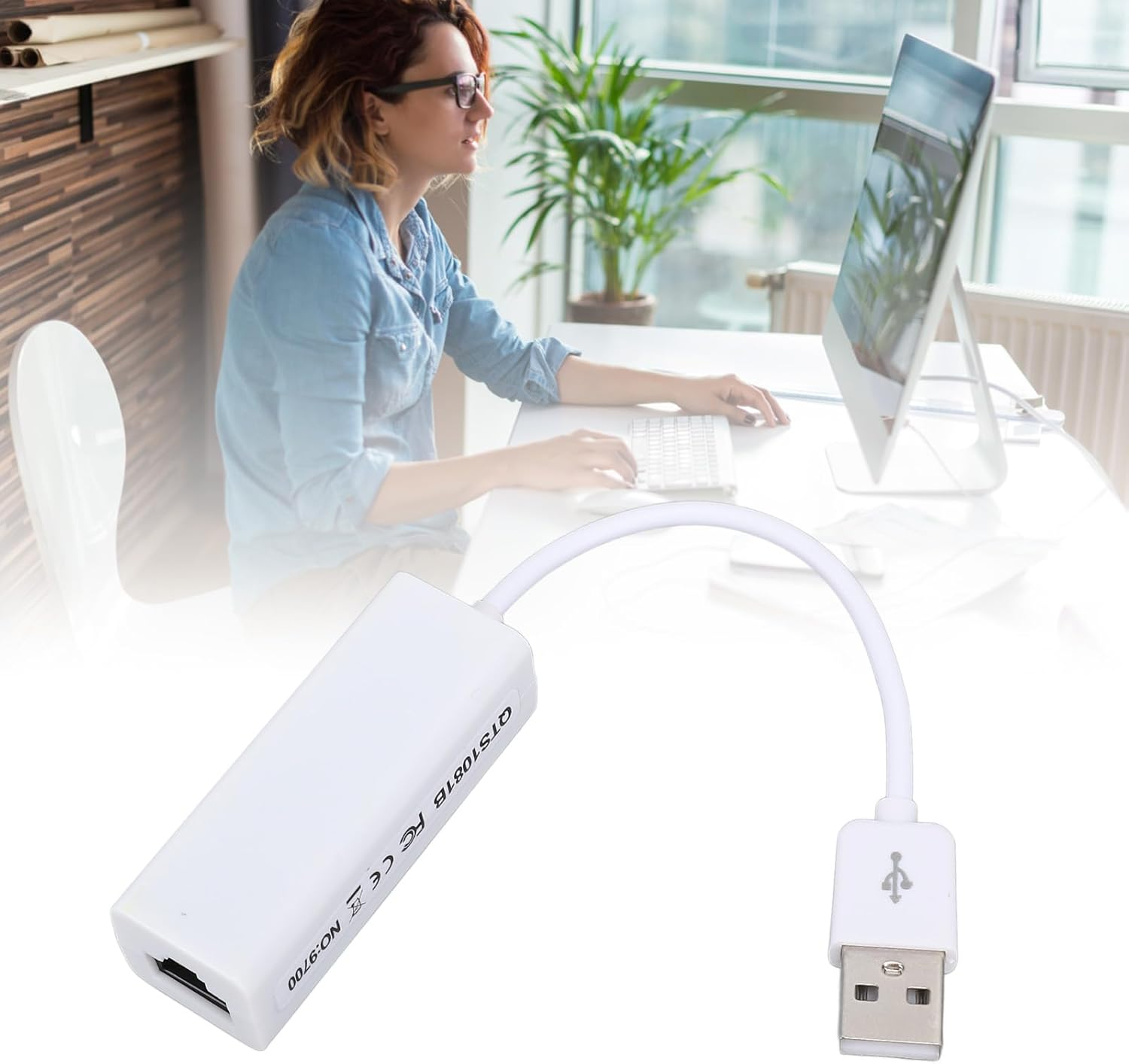 USB C to RJ45 Ethernet Adapter, 100Mbps USB Network Adapter Plug and Play, Supports Wins 98SE Me 2000 XP Vista 7 8 10 image number 3