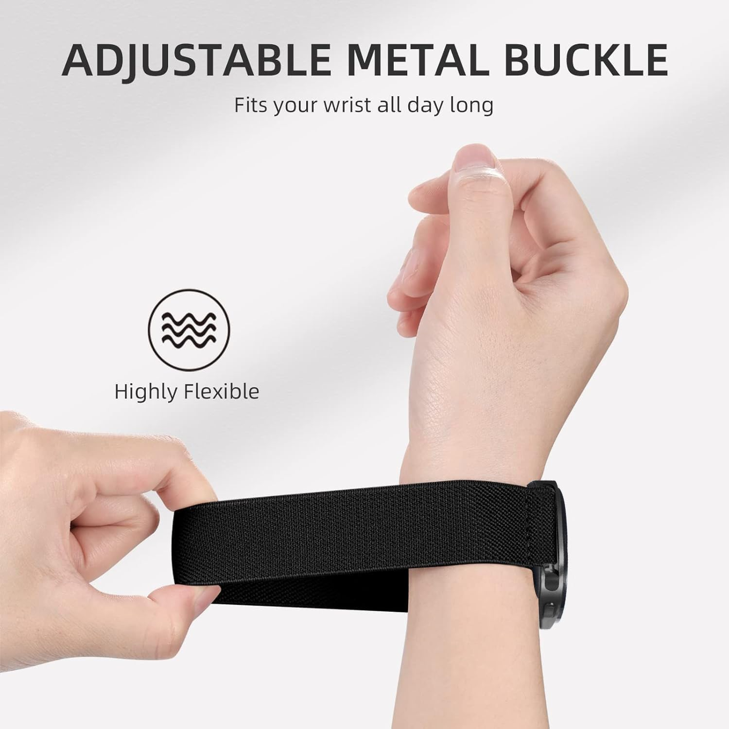 TUCOMO Pack of 6 Elastic Nylon Wristbands Compatible with Samsung Galaxy Watch 8 Strap 40 Mm 44 Mm/8 Classic 46 Mm, Loop Stretchy Replacement Strap for Samsung Galaxy Watch 8 Men Women