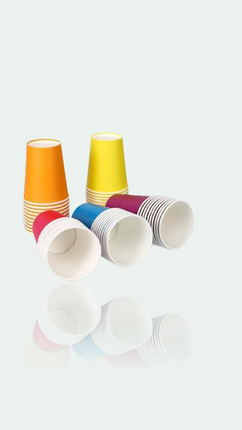 120 Biodegradable Paper Cups, 9Oz Multicolor Party Cups for DIY Holidays & Weddings - 6 Vibrant Colors, Eco-Friendly, image number 5