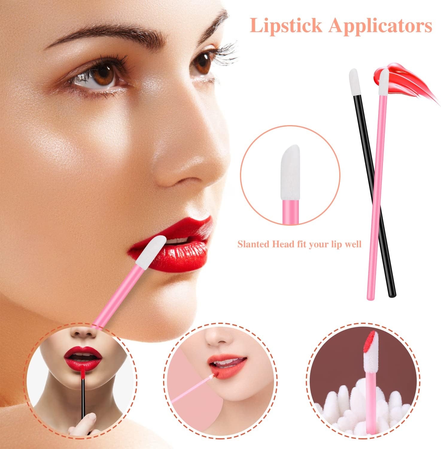 270 PCS Disposable Makeup Applicators Tools Kit, Makeup Artist Must Haves 70 Disposable Eyeliner Brushes 100 Mascara Wands 100 Lipstick Applicators for Galentines Gifts Valentines Day Gifts for Women image number 3