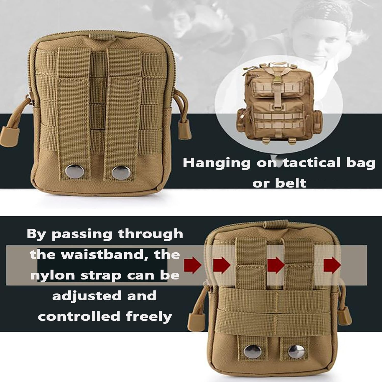 SYGELER Tactical Leg Bag - Military-Grade Compatible Leg Pack/Scanner Holster for Motorcycle Riding, Outdoor Sports & EDC - Waterproof Multifunctional Waist/Thigh Bag image number 3