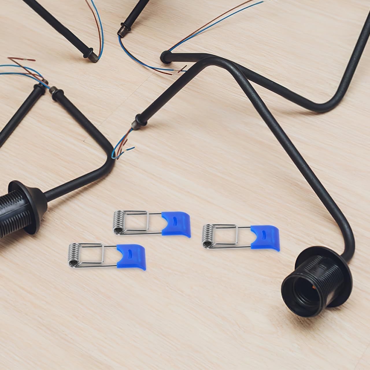 Housoutil Spring Snap Downlight Clips 100Pcs Recessed Light Retaining Springs for Panel Lamp Secure Fixing Indoor Lighting Accessories image number 5