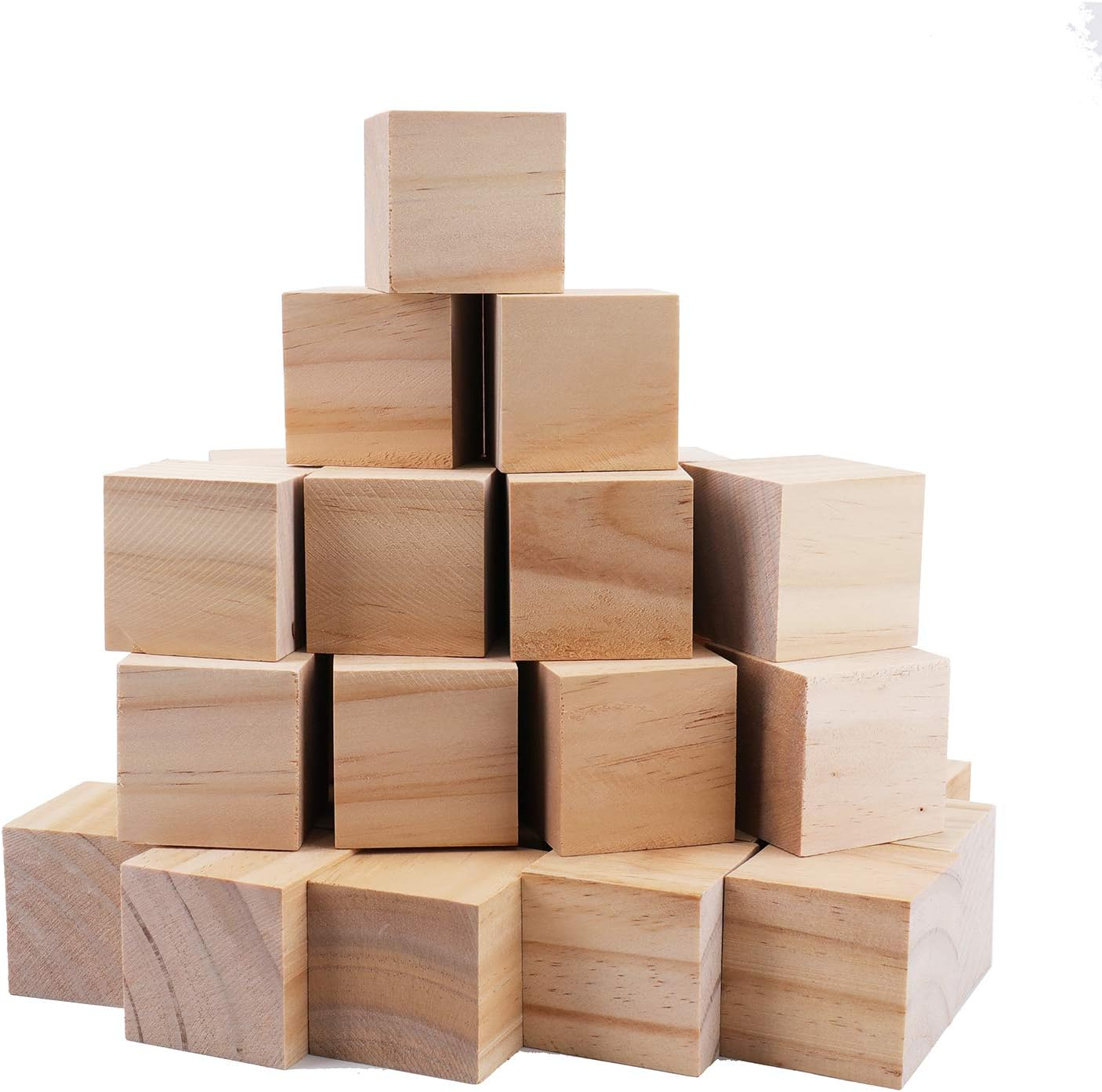 Tosnail 30 Pack 2 Inches Unfinished Wooden Cubes Wooden Blocks - Great for Crafts Making image number 1