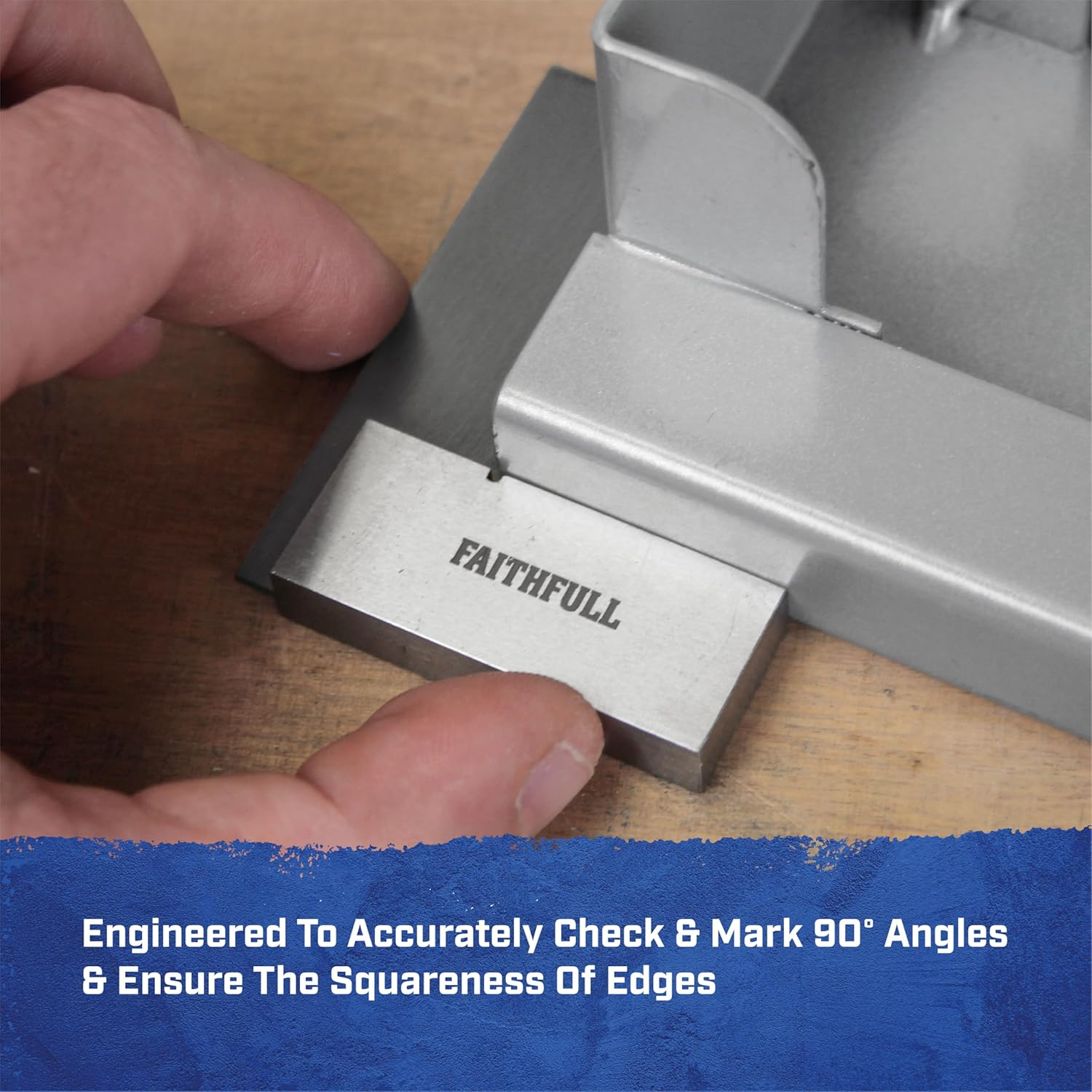 Faithfull Engineers Steel Try Square 50Mm (2In) &ndash; Precision Ground, Hardened Steel Blade, Accurate Marking, Measuring & Layout Tool for Metalworking & Woodworking image number 1