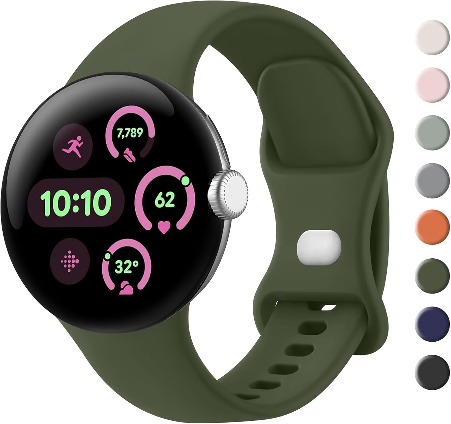 Silicone Bands for Google Pixel Watch 3 41Mm Bands/Pixel Watch 2 Band Women Men, Comfortable Adjustable Sports Replacement Strap for Google Pixel Watch 3 41Mm/2/1