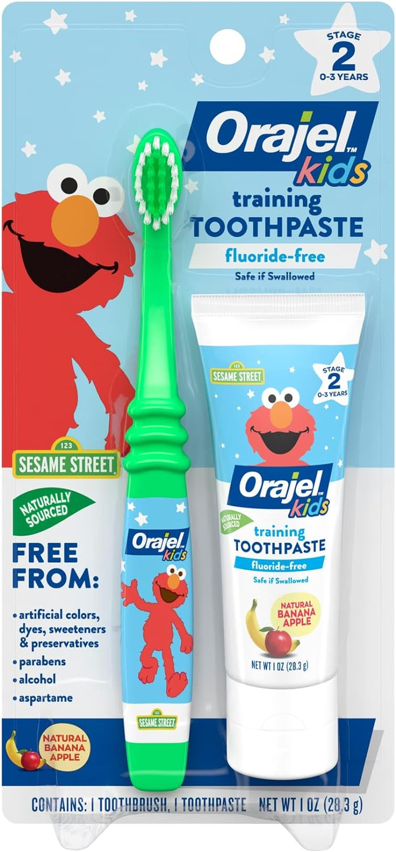 Orajel Baby Elmo Tooth and Gum Cleanser with Toothbrush, Apple Banana, 1.0 Oz image number 3