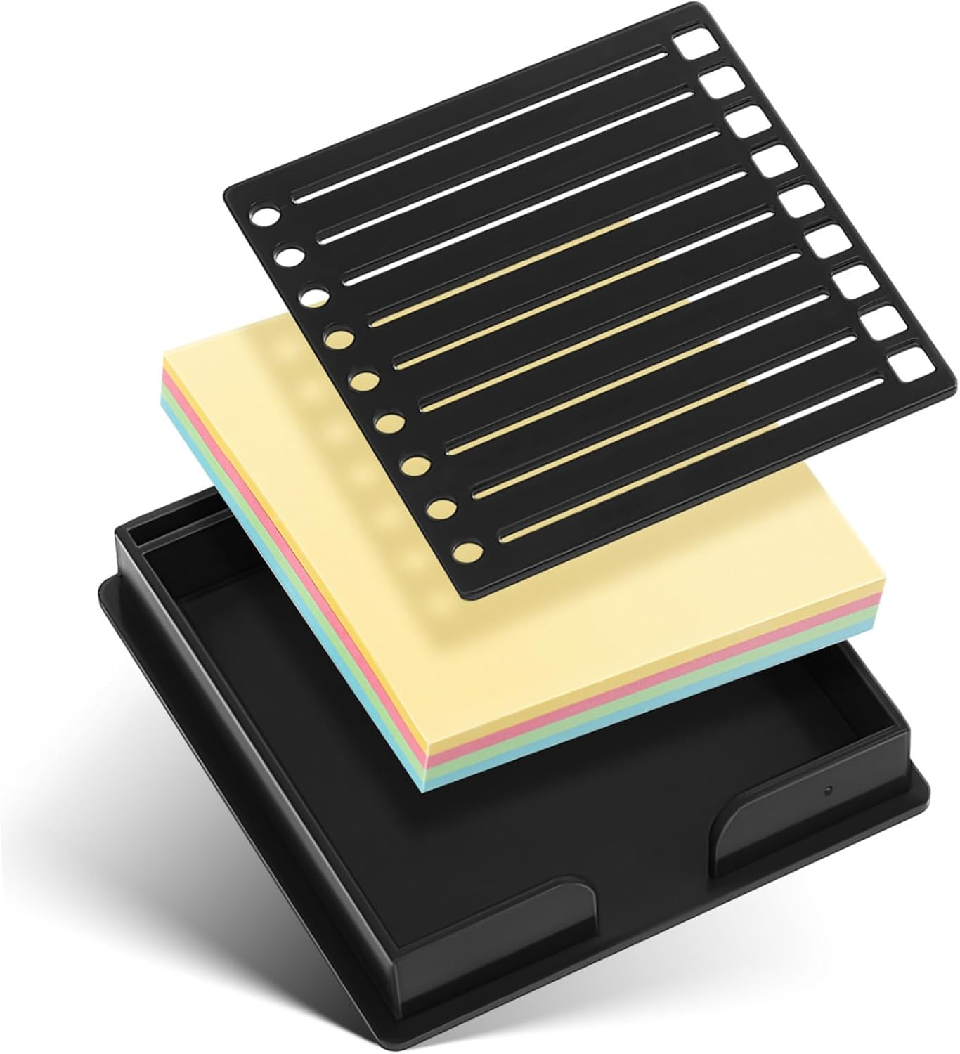 GRIRIW Post Note Template Reusable Sticker Label Dispenser Organizer Memo Holder for Desk Stationery Storage Shipping Label Holder image number 2