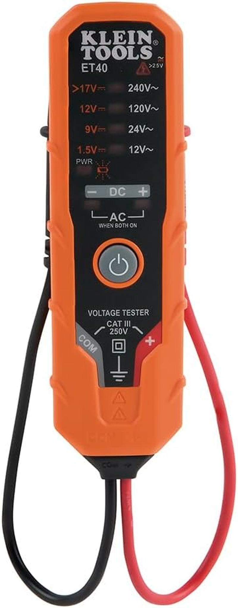KLEIN TOOLS 12 to 240V AC 1.5 to 24V DC AC/DC Voltage Tester image number 2