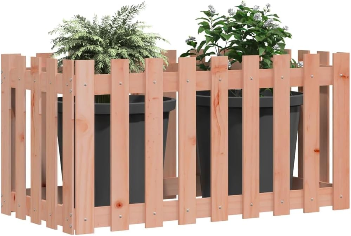 'Vidaxl Garden Raised Bed in Natural Brown Douglas Wood - Versatile Design for Flower Planting and Display, 100X50X70 Cm Size Fit for Patio or Deck image number 6