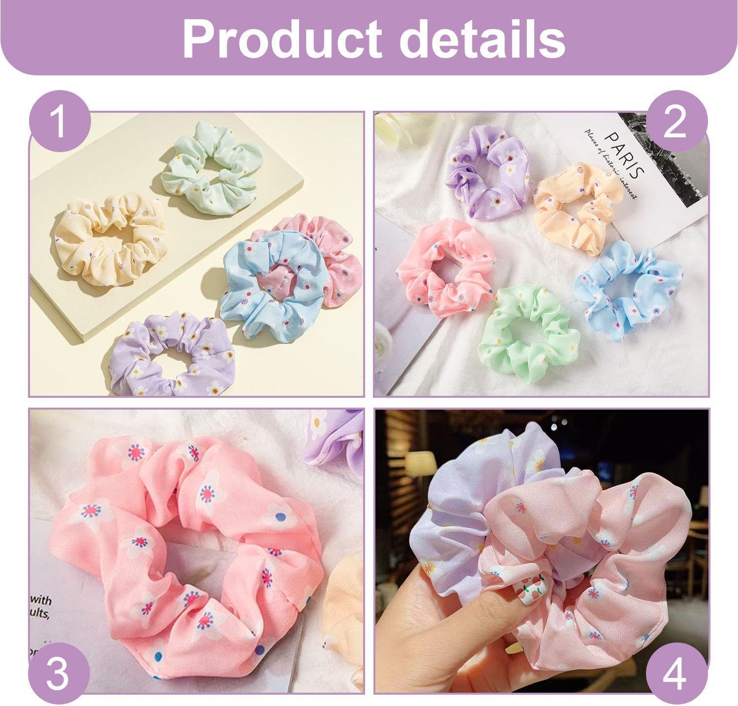 Pack of 10 for Women'S Hair Rings, Cute Hair Rings, Elastic Hair Rings, Ponytail Hair Rings, Hairstyle Design Accessories. image number 2