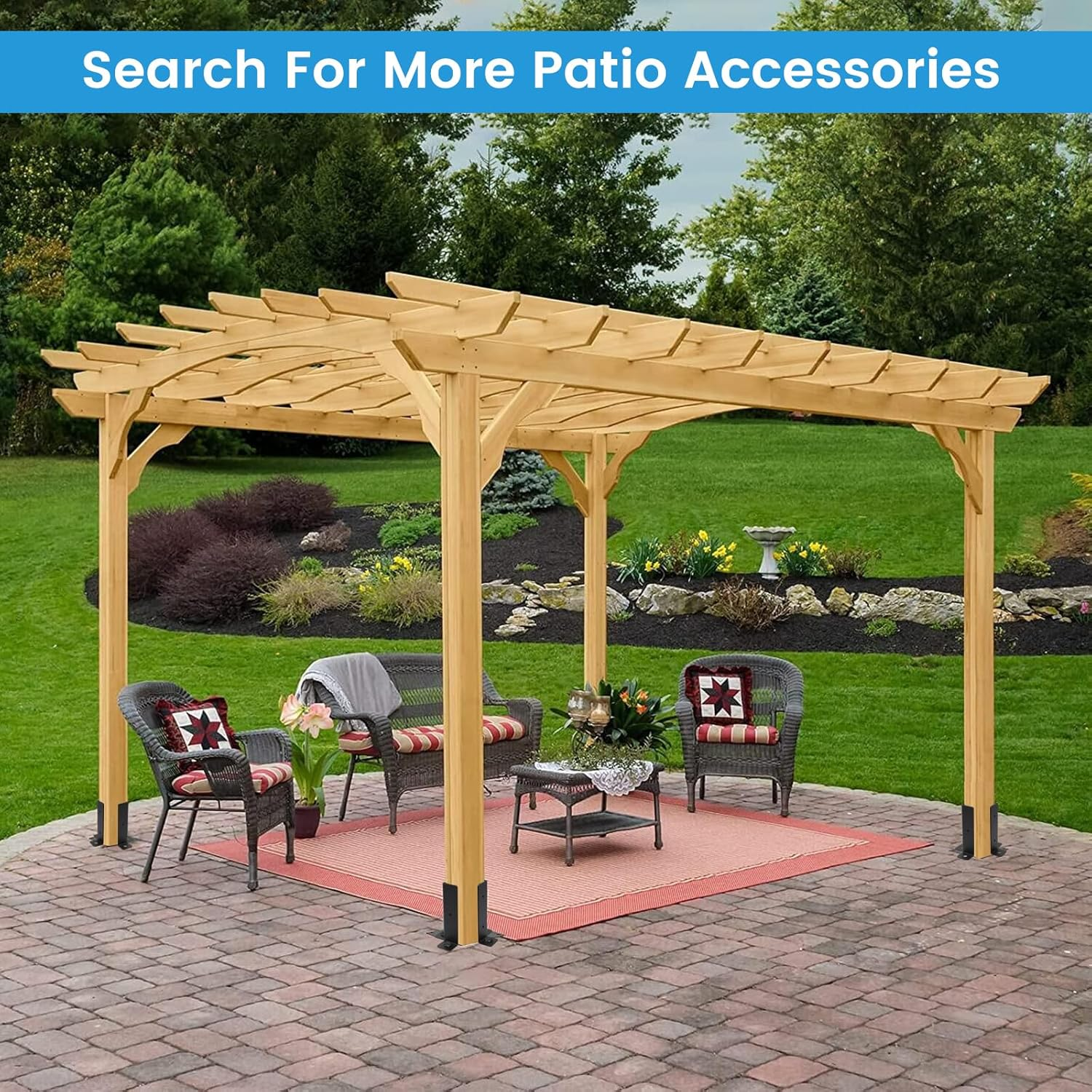 8 Pcs Adjustable Deck Post Anchor Base Brackets Fit 1.5X1.5,2X2,2X4,4X4 Post,Wood Fence Pergola Post Base Brackets Kit,Heavy Duty Half Column Black Post Brackets Support Base Brackets for Deck Railing image number 2