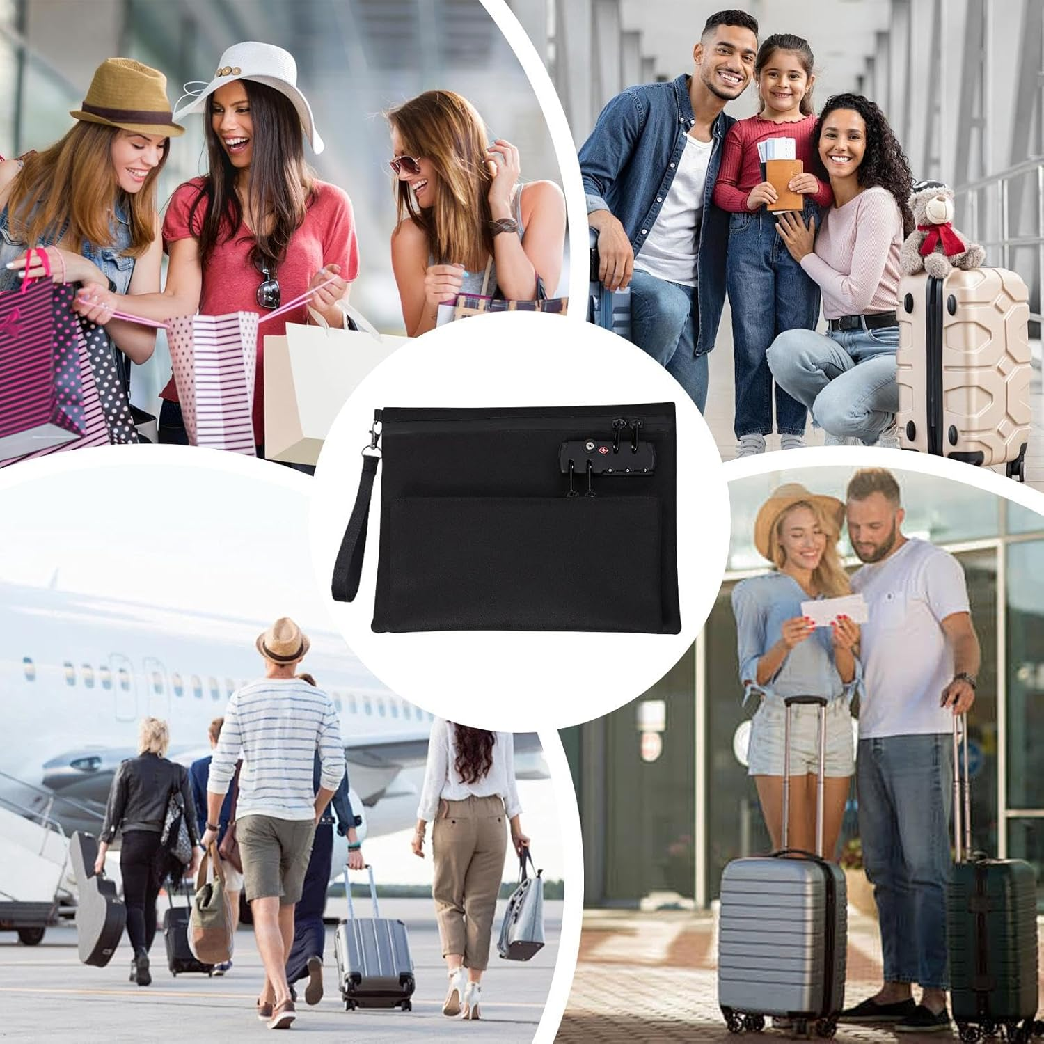 Mbiyhgta Cash Bag with Lock, Double Layer Money Bag with Lock, Secure Double Layer Wallet with Lock for Cash Box Men Women Travel Passports Daily Storage image number 1