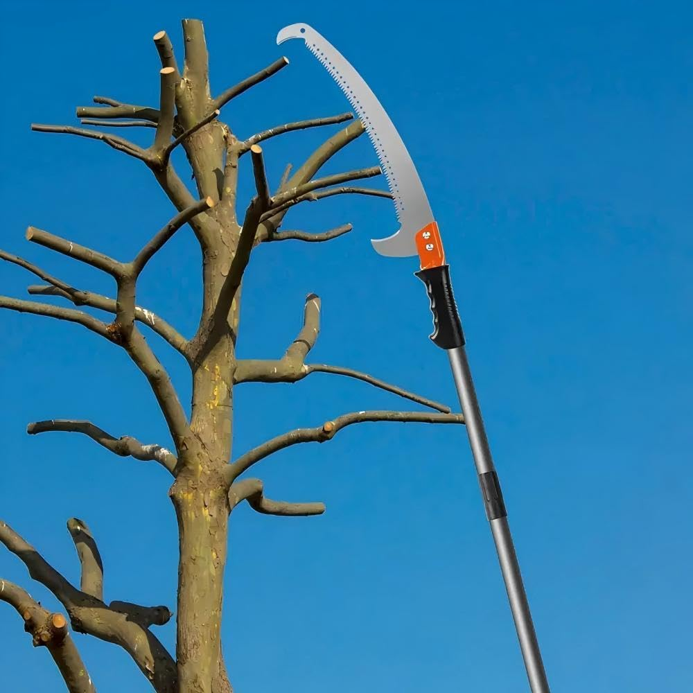 Pruning Saw, 4.3M Lightweight Manual Pole Pruner with Stainless Steel Blade - Effortless Tree Trimming & Branch Cutting for Forestry, Garden, Patio | Ergonomic Handle, Robust Construction (430Cm) image number 2