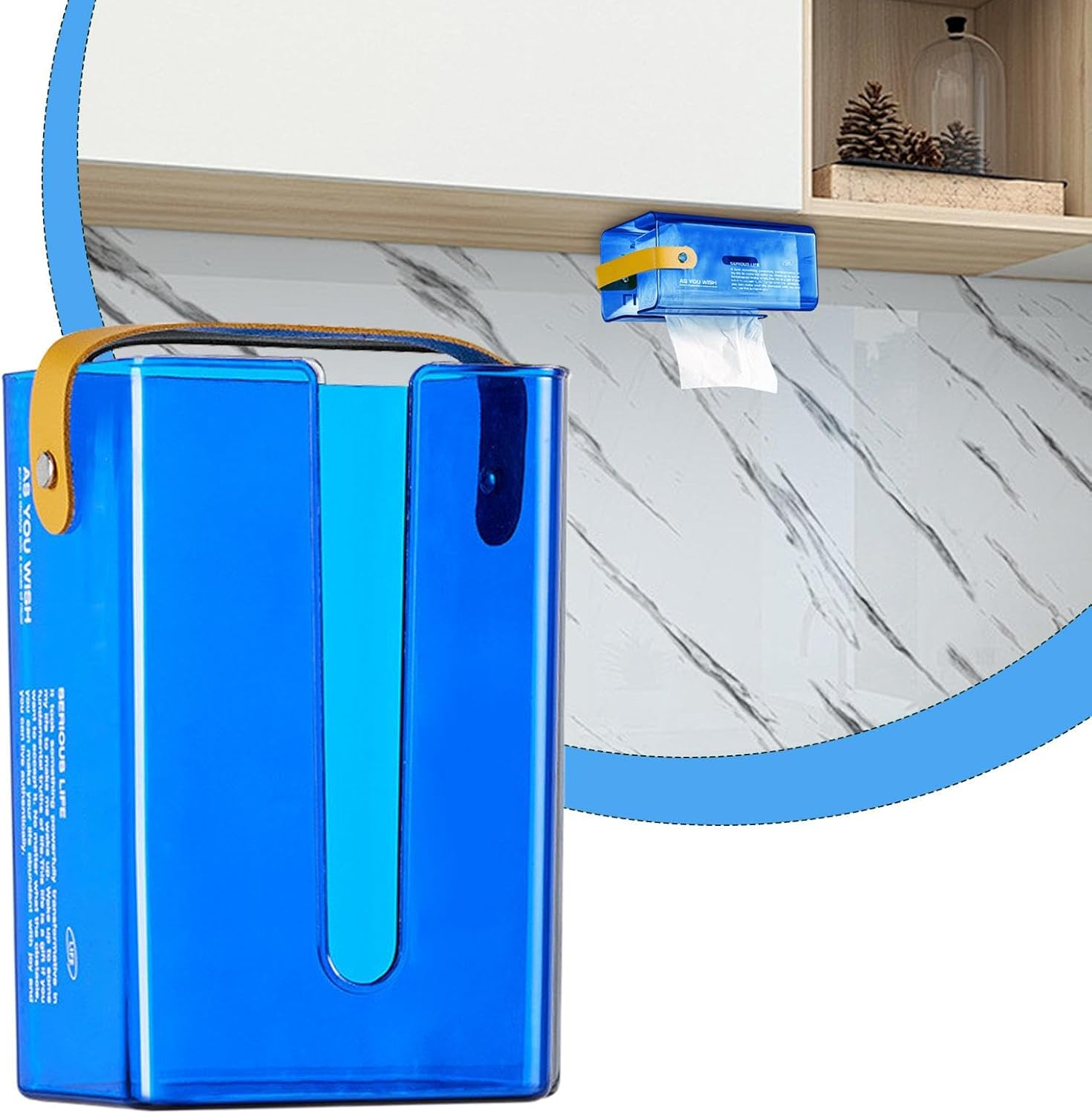 Wall Tissue Holder - No Punch Wipes Dispenser | Refillable Wipes Container Box for Bathroom, Kitchen, Home image number 4