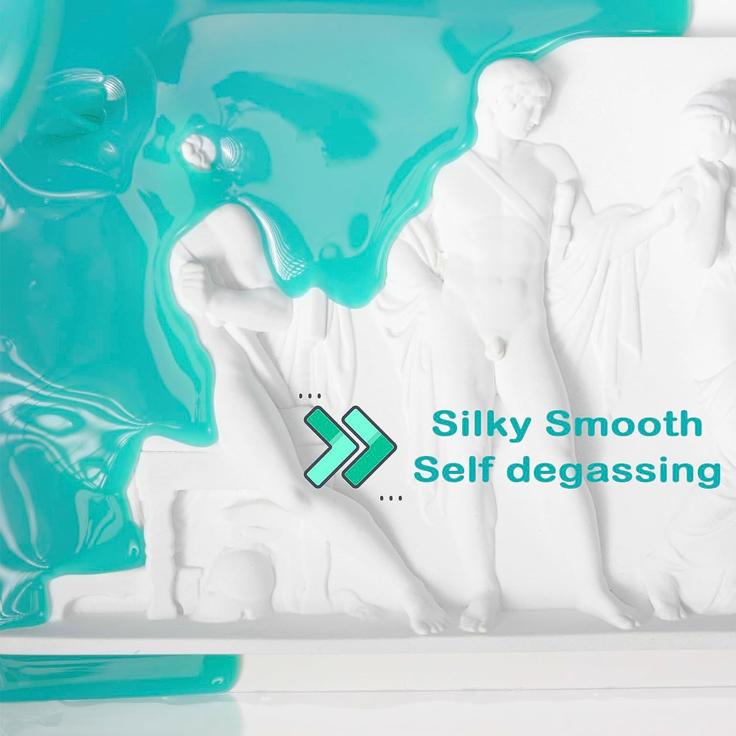 BBDINO Super Elastic Silicone Mold Making Kit, Mold Making Silicone Rubber N.W. 21.16 Oz, Liquid Silicone for Mold Making, Ideal for Casting 3D Silicone Molds| Food Molds 1:1 by Volume, Jade Green image number 3