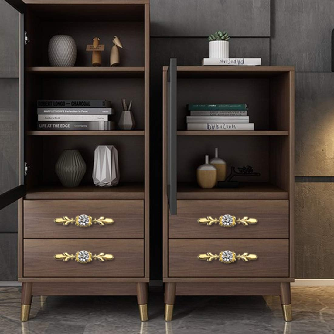 Aivoya 6-PCS Crystal Drawer Knobs Modern Glass Cabinet Knobs Diamond Drawer Handles Cupboard Pull Handles with Screws for Home for Kitchen for Office image number 4