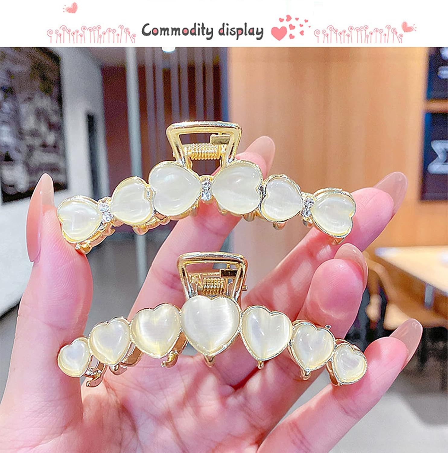 Opal Woman Hair Clips, Hair Accessories, Decorative Hair Clips Girls Women,Heart image number 4