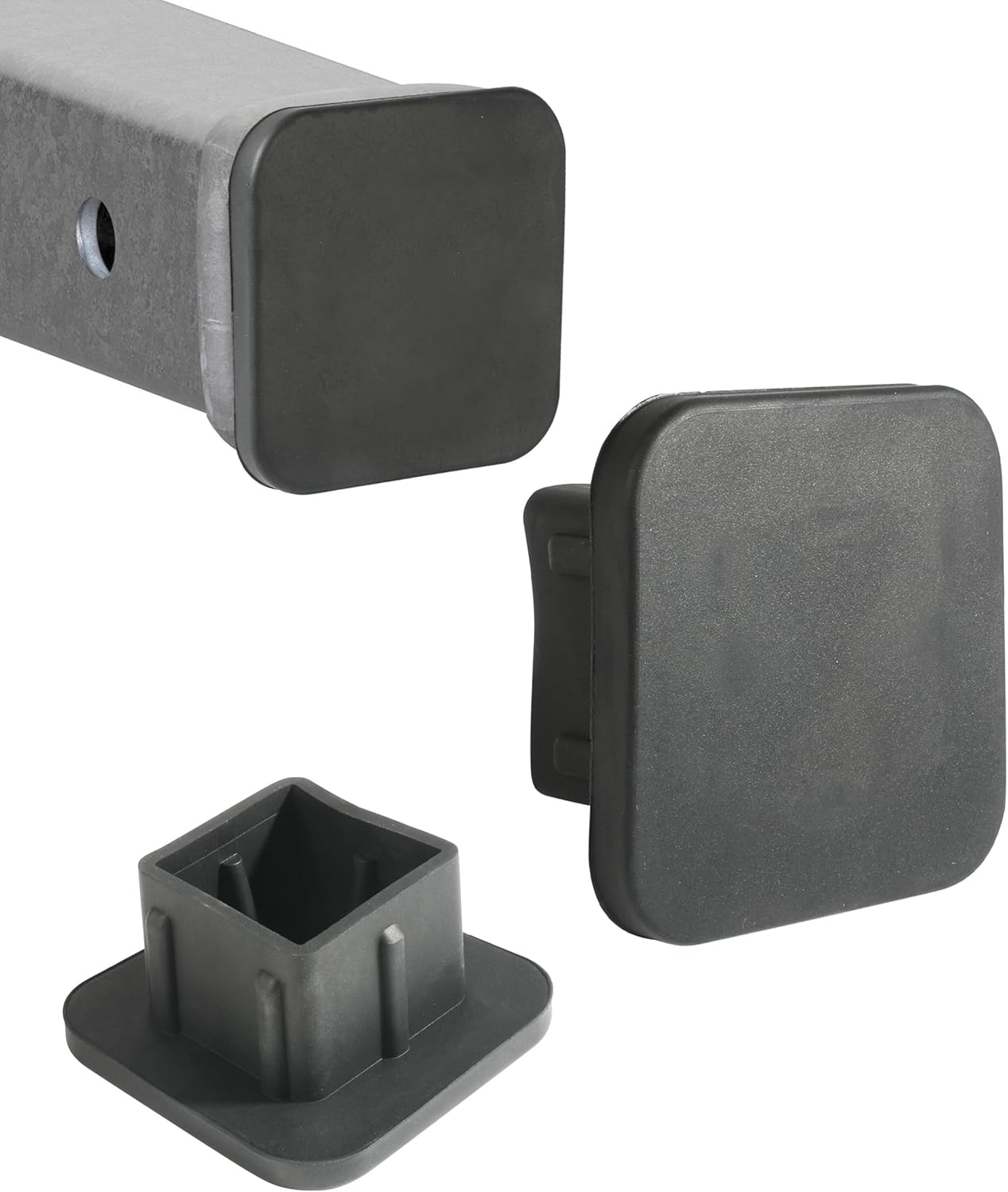 Hitch Cover,Car Accessories Trailer Hitch Covers,Tow Hitch Covers,2 Inch Receiver Hitch Cover,Rubber Heavy Duty Trailer Hitch Tube Cover Plug,Suitable for Most Cars Trucks ATV (Black)