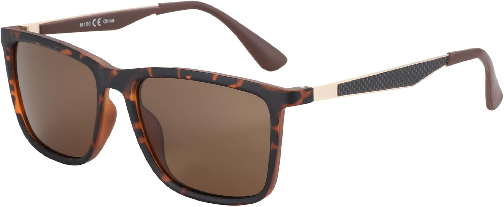 ZENOTTIC Polarized Sunglasses for Men Square : Carbon Fiber Rectangle Ultralight Frame UV400 Protection - Classic Sunglass for Driving Golf Fishing