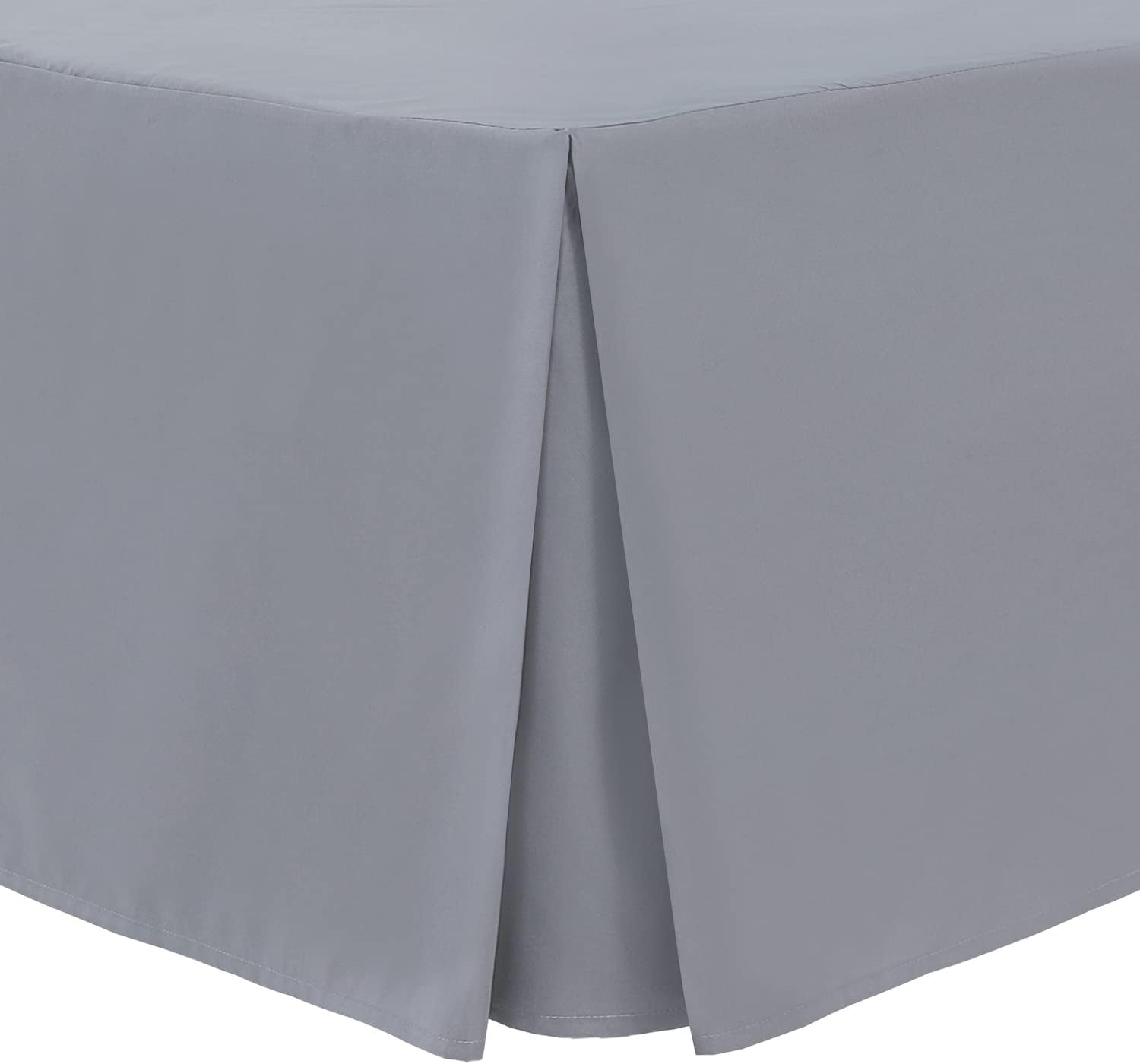 Linen Home Box Pleated Base Valance Sheet Grey King Size Bedding Skirt Valance Sheets, Microfibre Soft Brushed Easy Care Non Iron (King, Grey)