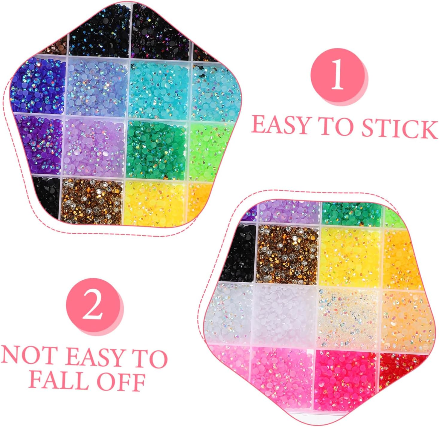 DINHEAROM Flatback Nail Rhinestones 24000Pcs 3Mm Resin Gemstones 24 Colors Ab Effect for Nail Art Crafting DIY Decoration Tools Australia