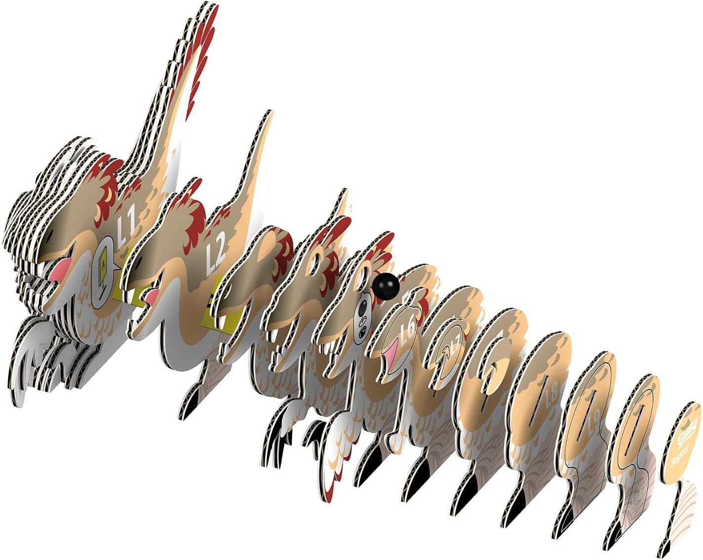 EUGY 065 Raptor 3D Puzzle - 25 Piece Eco-Friendly Educational Toy Puzzle for Boys, Girls & Kids Ages 6+ image number 1