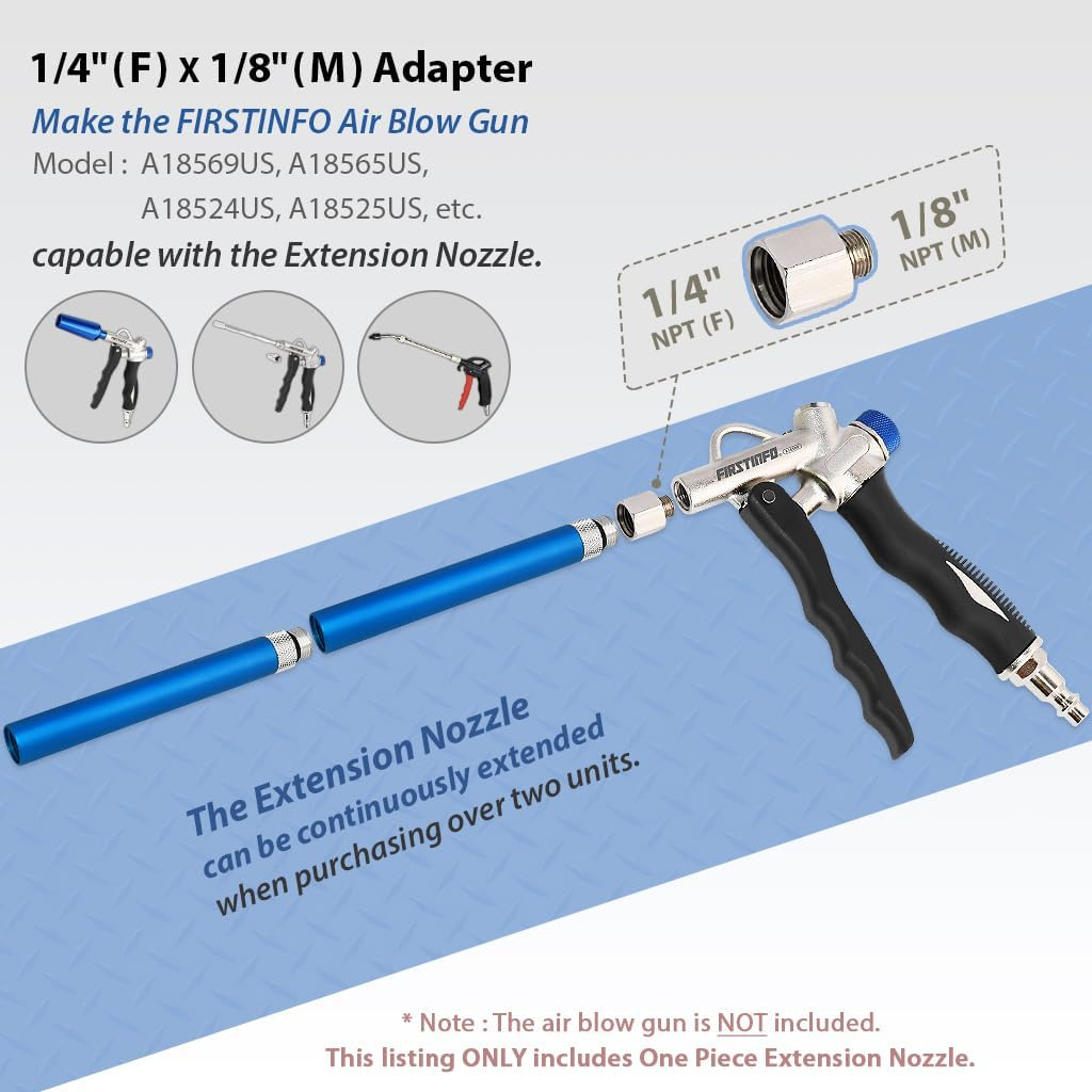 FIRSTINFO A18562F Extension Nozzle Accessory Kit for All FIRSTINFO Air Blow Gun image number 2