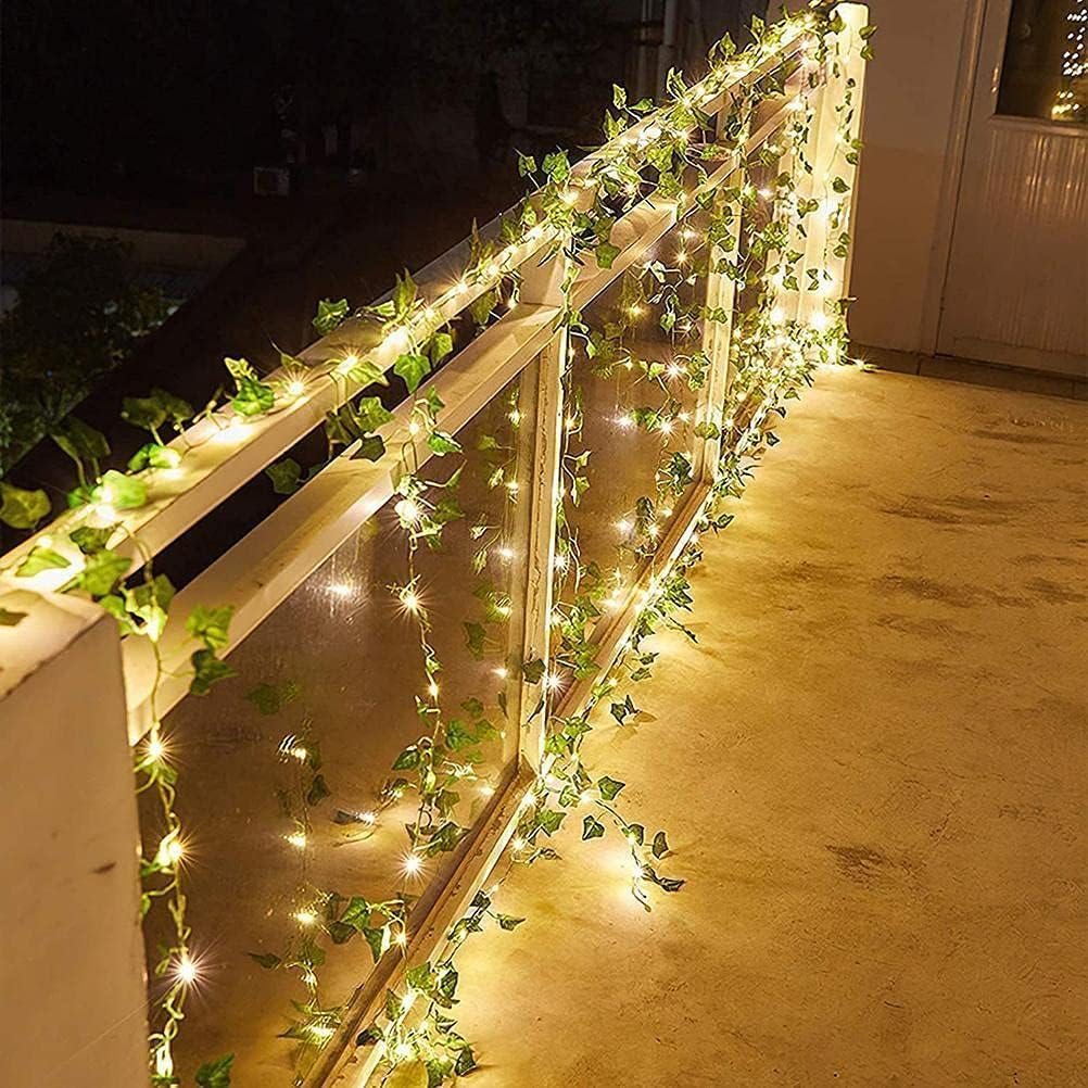 10M 100LED Vine String Lights, Leaf String Lights, Hanging Ivy Lights for Bedroom Garden Party Wall Room Decor, Ivy Curtain Lights for Dorm, Wedding, Party, Wall, Indoor, Outdoor Decor image number 6
