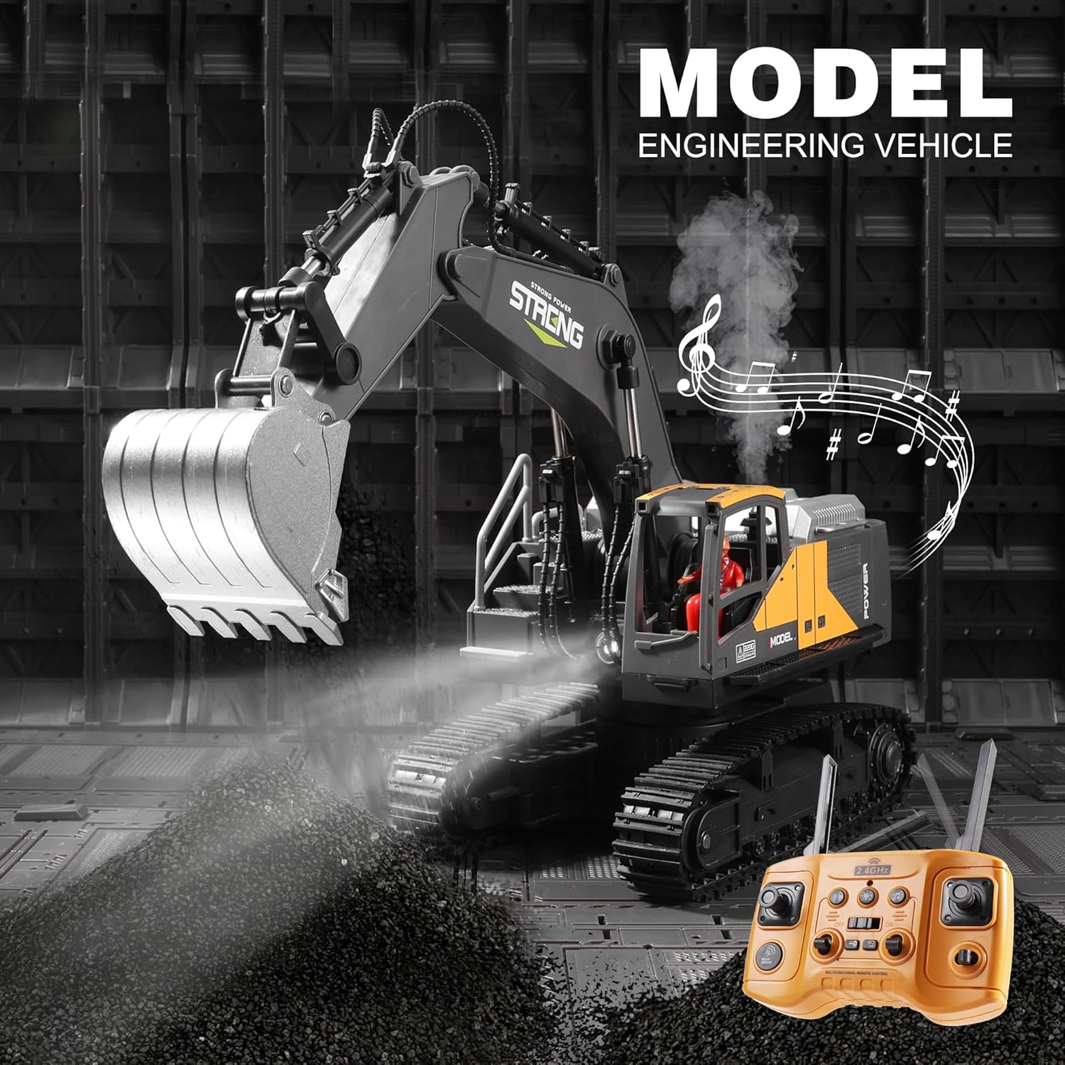 TOYVIBE 1:16 RC Excavator Australia - Hydraulic Remote Control Toy for Kids, 2.4Ghz All-Terrain Construction Vehicle, Extended Playtime, AS/NZS Certified image number 6