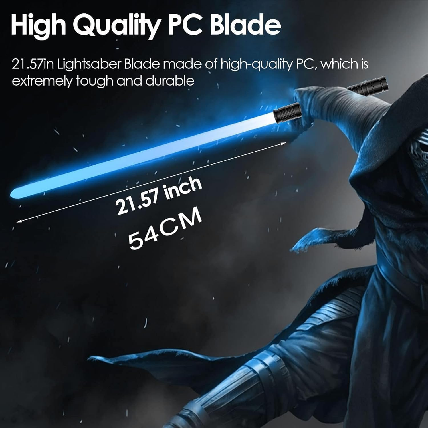 Lightsaber, Metal Hilt 7 Colors with Sounds Effect USB Rechargeable Light Sword with Sounds Effect for Kids Adults Cosplay (78Cm Black)