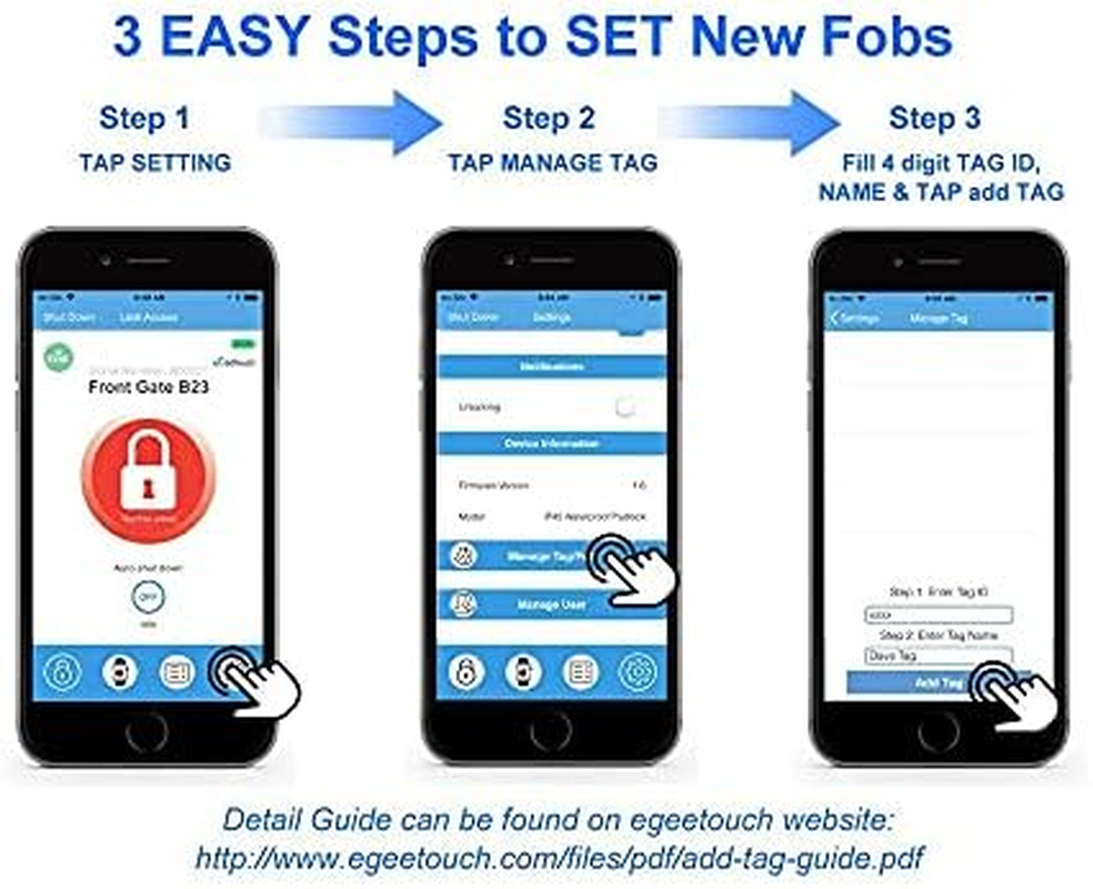 Egeetouch NFC for All Egeetouch Smart Locks (2 Wristbands)