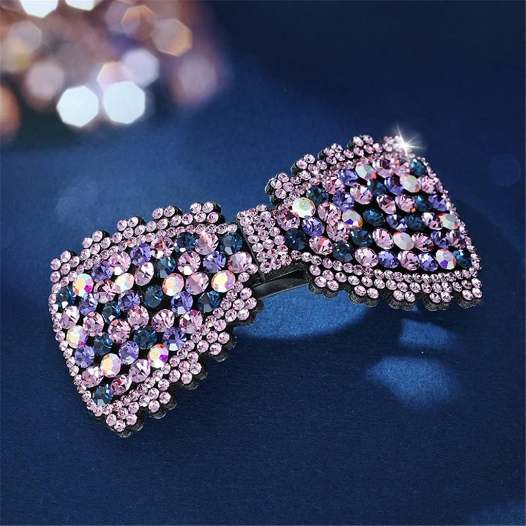 Alligator Clip,Headdress,Hair Clamp,Hairpins,Bow Knot Headwear Female Korean Rhinestone Hairpin Elegant Clip Headgear Top Clip Hairpin Hair Accessories (Color : A, Size : 8.4 * 4.1Cm) image number 2
