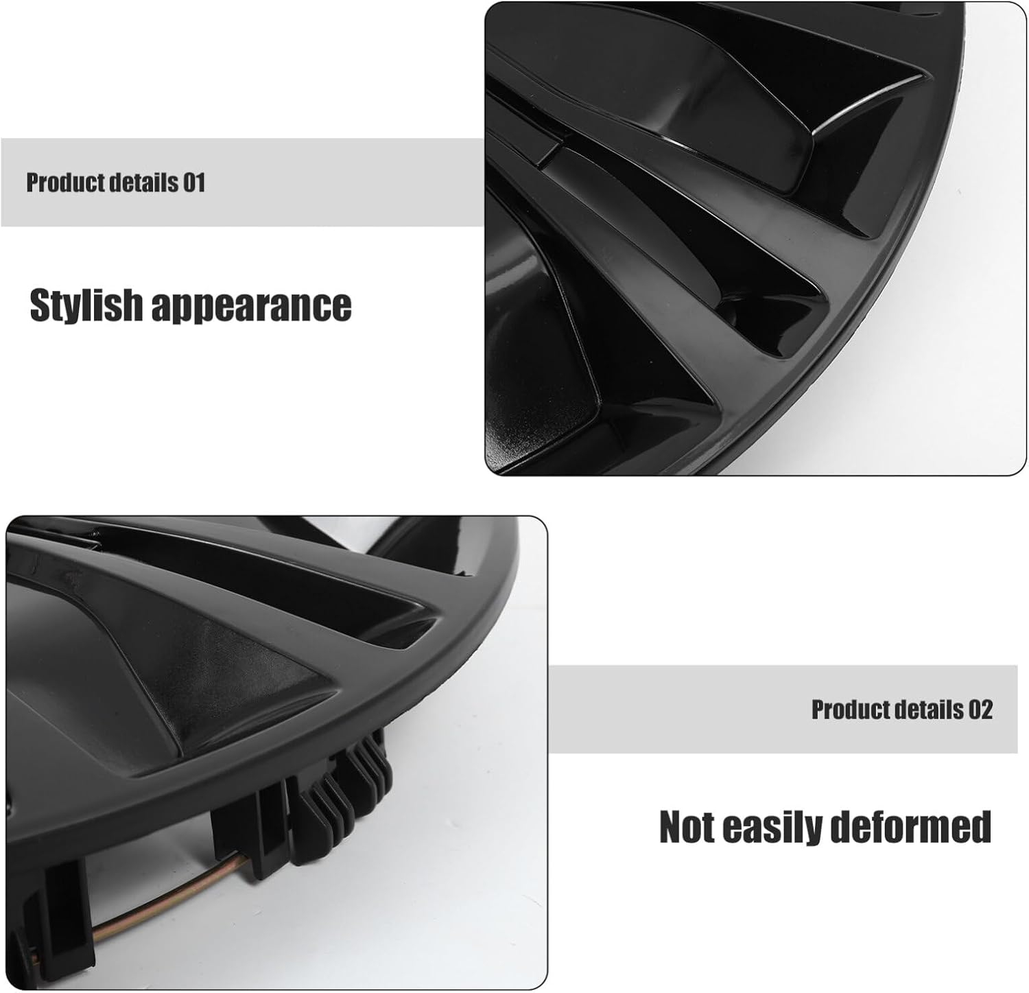 JECOMPRIS 14 Inch Hubcap Wheel Cover Universal Replacement Hub Cap Automotive Wheel Hub Cap Decorative Car Accessories Black - Red image number 2