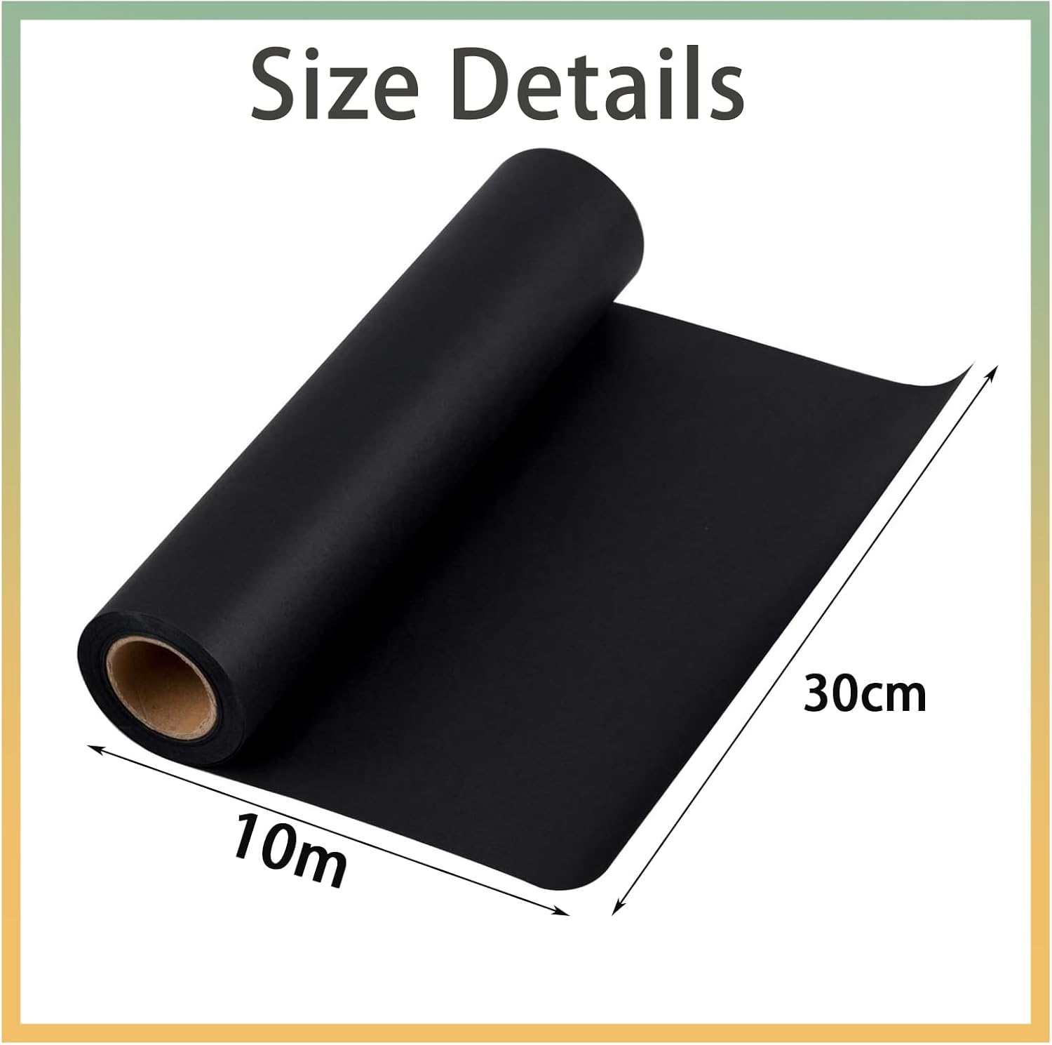 Jotia 1 Roll 30Cm X 10M Black Kraft Paper Roll, Kraft Wrapping Paper Roll Recycled Kraft Paper for Gift Wrapping, Wall Art, Postal, Shipping, Bouquet Flower Wrapping, DIY Arts Crafts, Bulletin Board image number 5