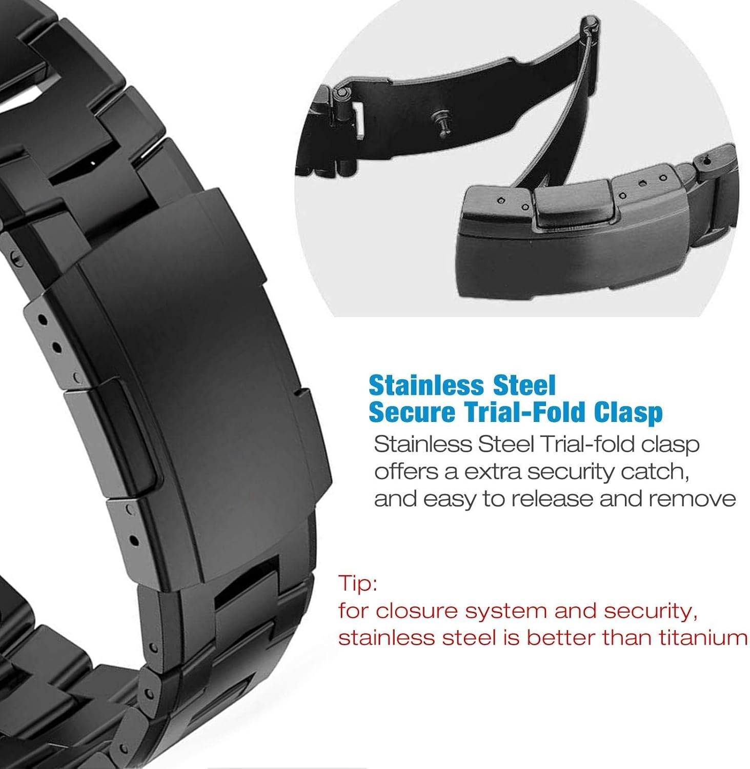 Synsing 26Mm Titanium Metal Quick Release Watchband Compatible for Fenix 8 51Mm/Enduro 3 51Mm/Fenix 6X Pro/7X Pro/5X Plus,22Mm Band for Fenix 8 47Mm/E 47Mm/Fenix 6 Pro/7/5 Plus/Epix 2/Forerunner 965 image number 5