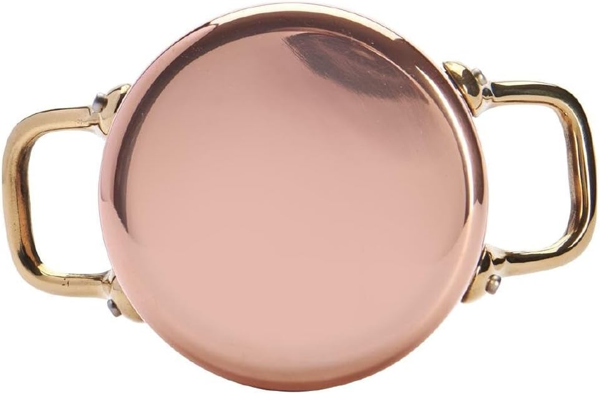 DE BUYER Copper/Stainless Steel Mini Stewing Pot with Lid, 10 Cm, Brown image number 3