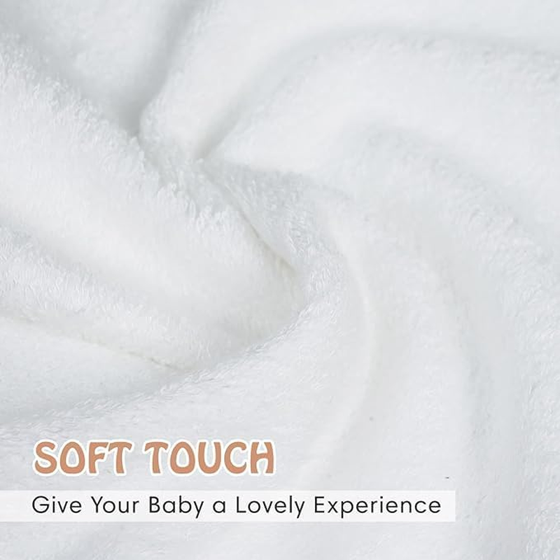 6-Pack Soft Baby Washcloths, 100% Cotton - Kids, Newborn Bath Towels, Infant Shower, Toddler Reusable Face Washer, Gentle on Skin, Baby Face Wash Cloth, 25X25Cm (White) image number 5